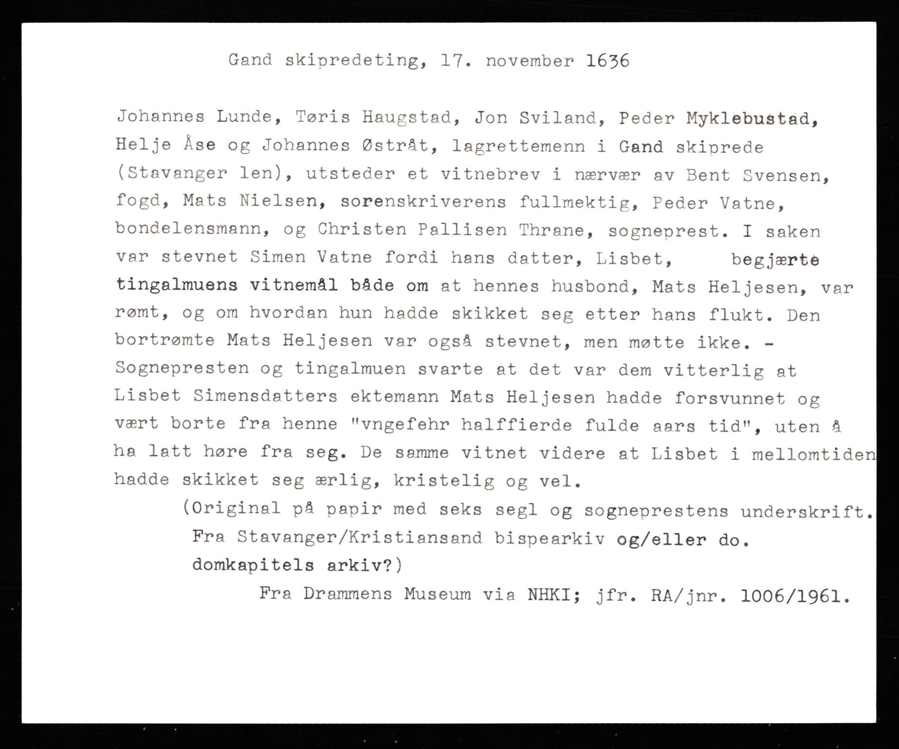 Riksarkivets diplomsamling, AV/RA-EA-5965/F35/F35b/L0008: Riksarkivets diplomer, seddelregister, 1635-1646, p. 123