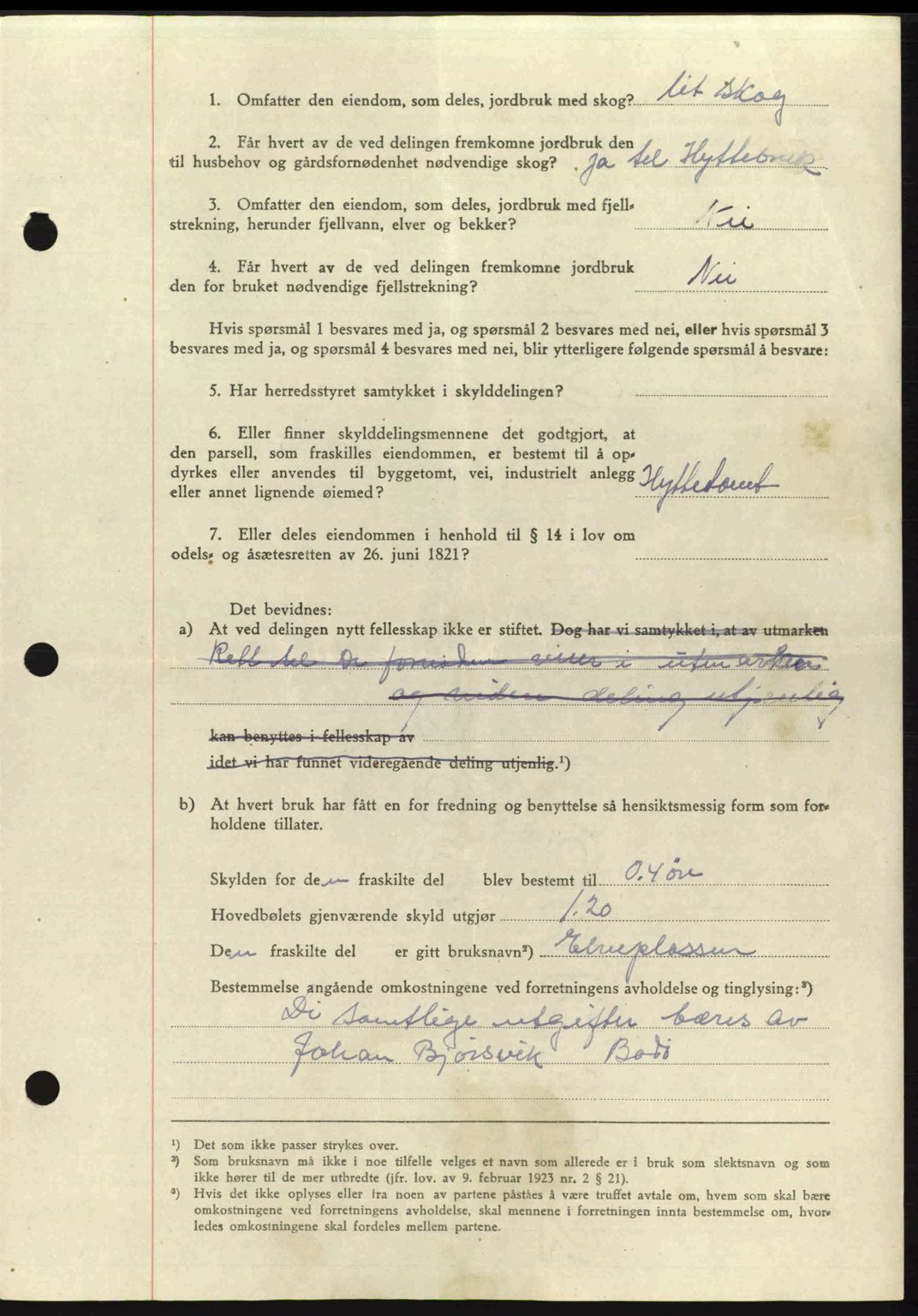 Salten sorenskriveri, SAT/A-4578/1/2/2C: Mortgage book no. A14-15, 1943-1945, Diary no: : 2534/1944