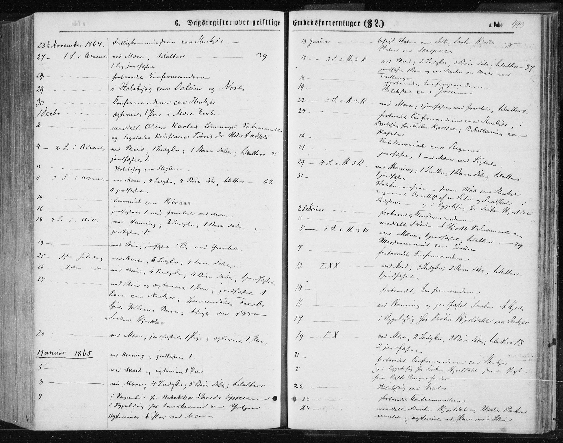Ministerialprotokoller, klokkerbøker og fødselsregistre - Nord-Trøndelag, SAT/A-1458/735/L0345: Parish register (official) no. 735A08 /1, 1863-1872, p. 443