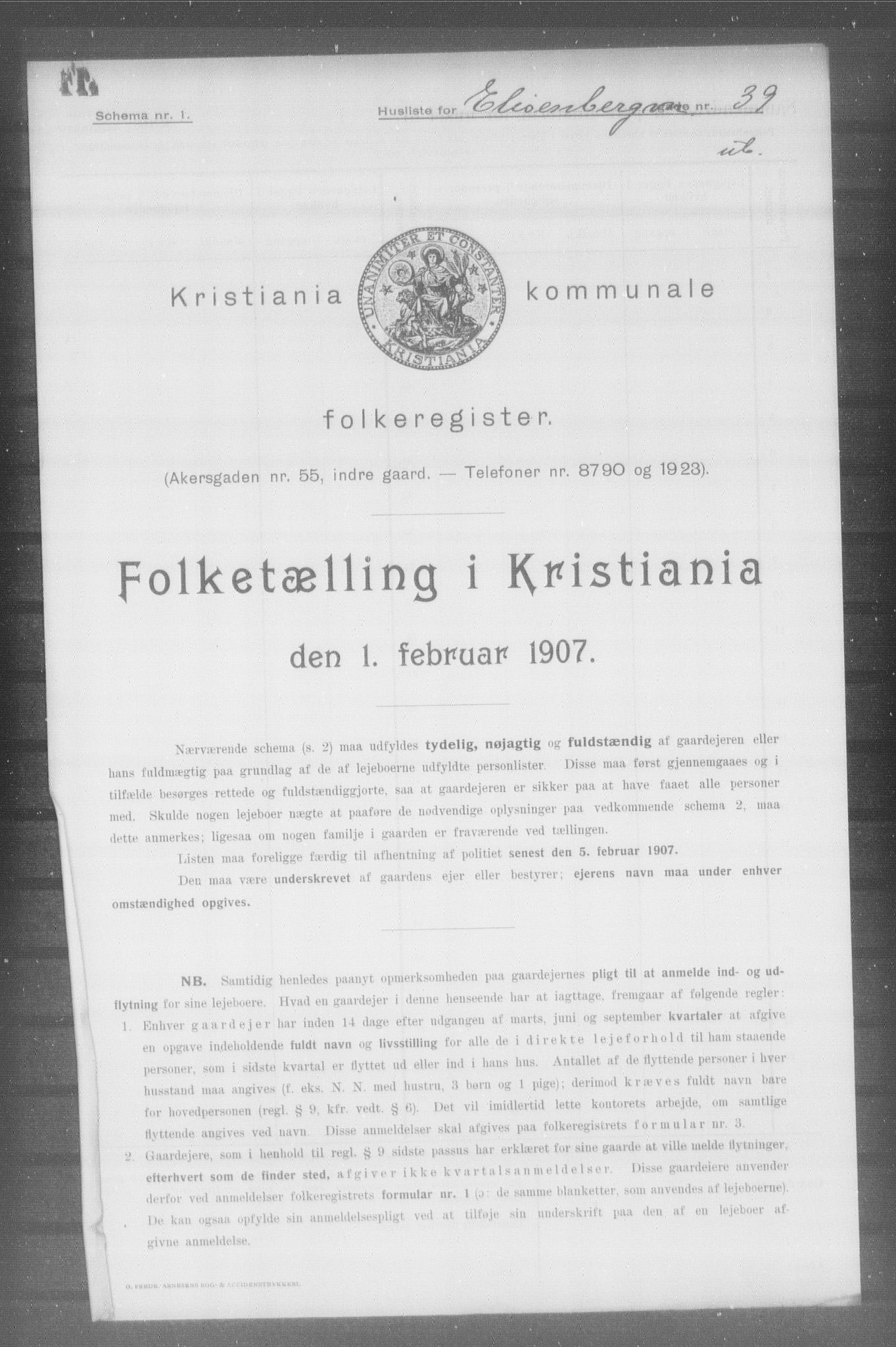 OBA, Municipal Census 1907 for Kristiania, 1907, p. 10504