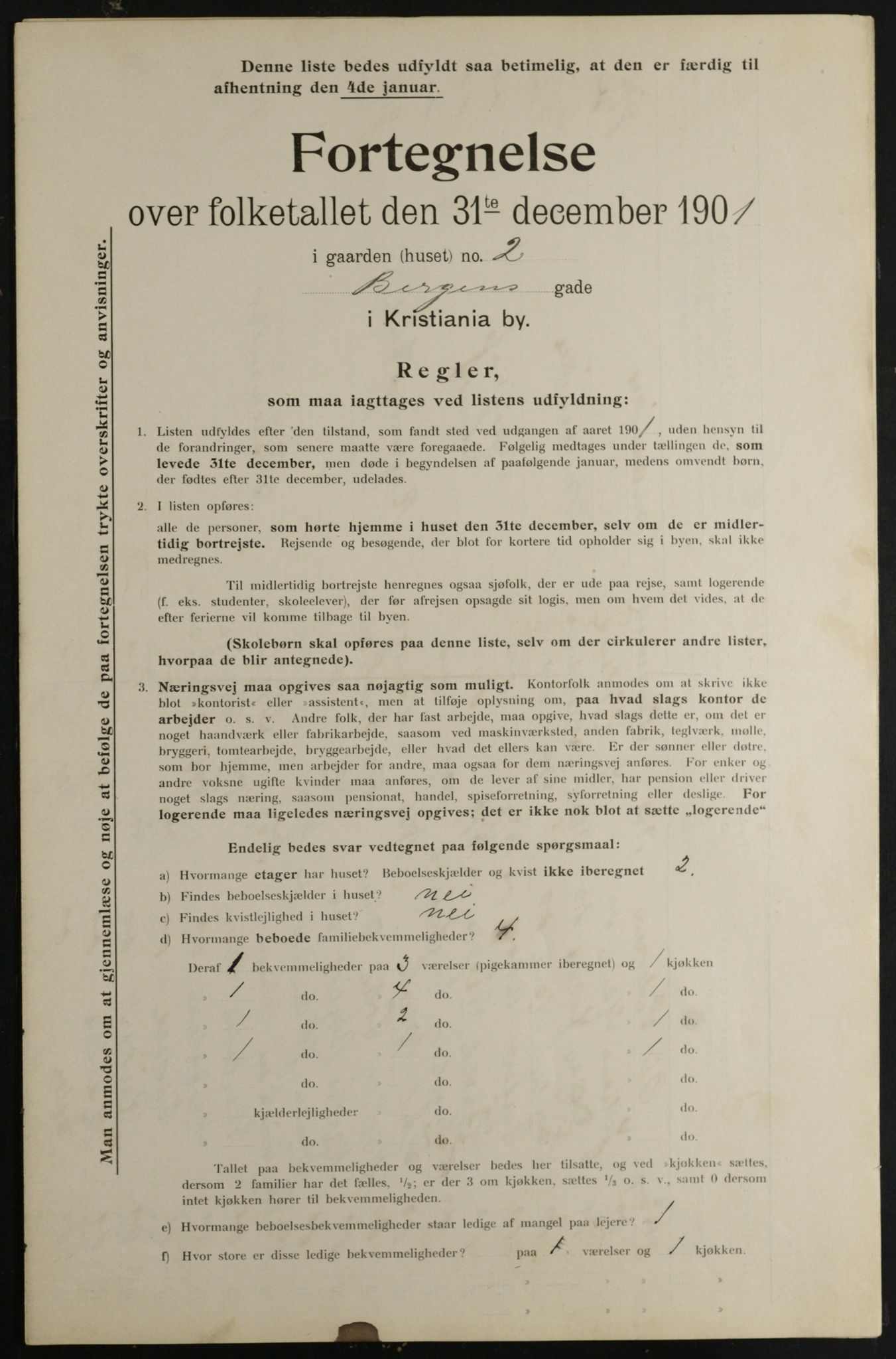 OBA, Municipal Census 1901 for Kristiania, 1901, p. 712