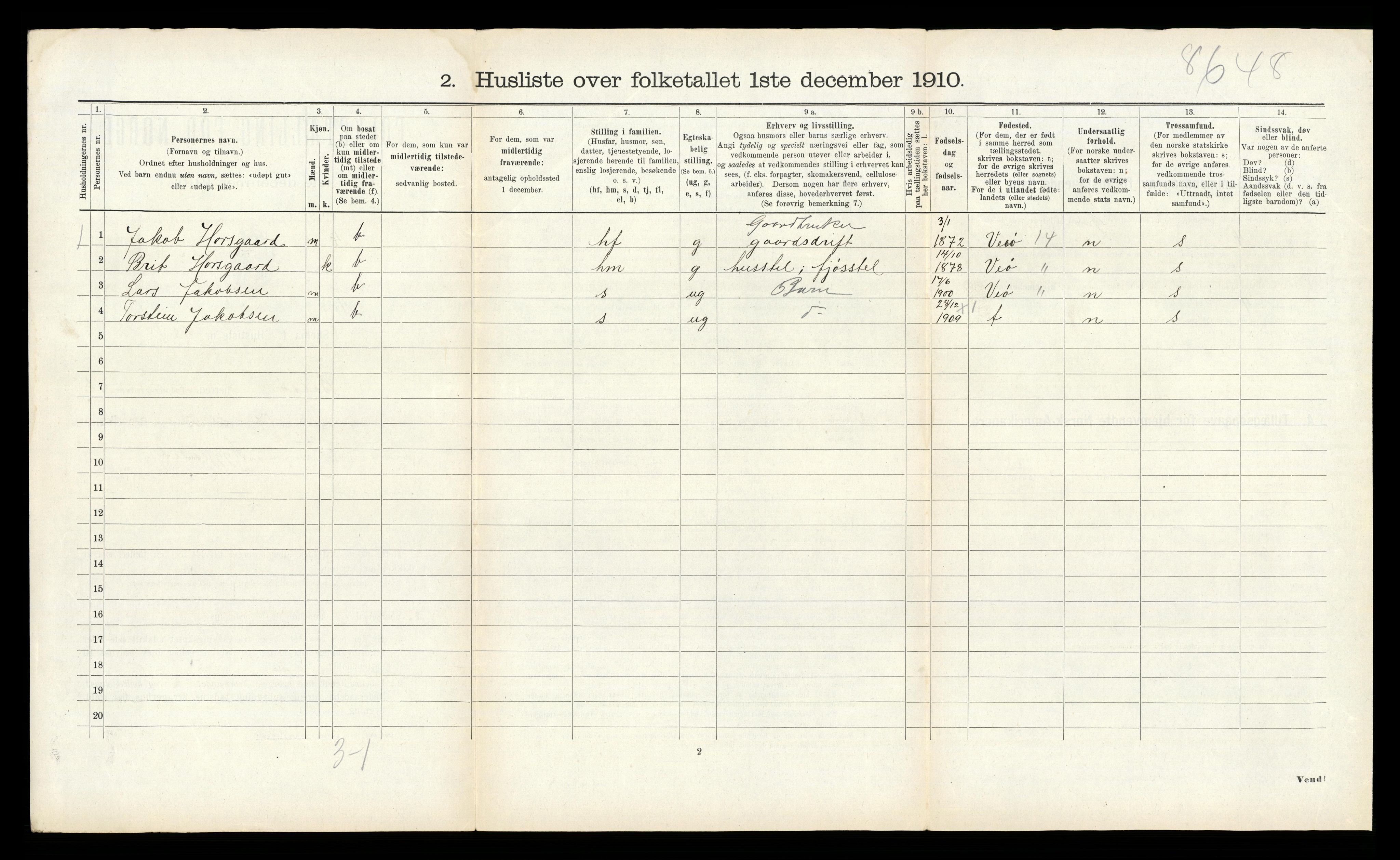 RA, 1910 census for Bolsøy, 1910, p. 1356