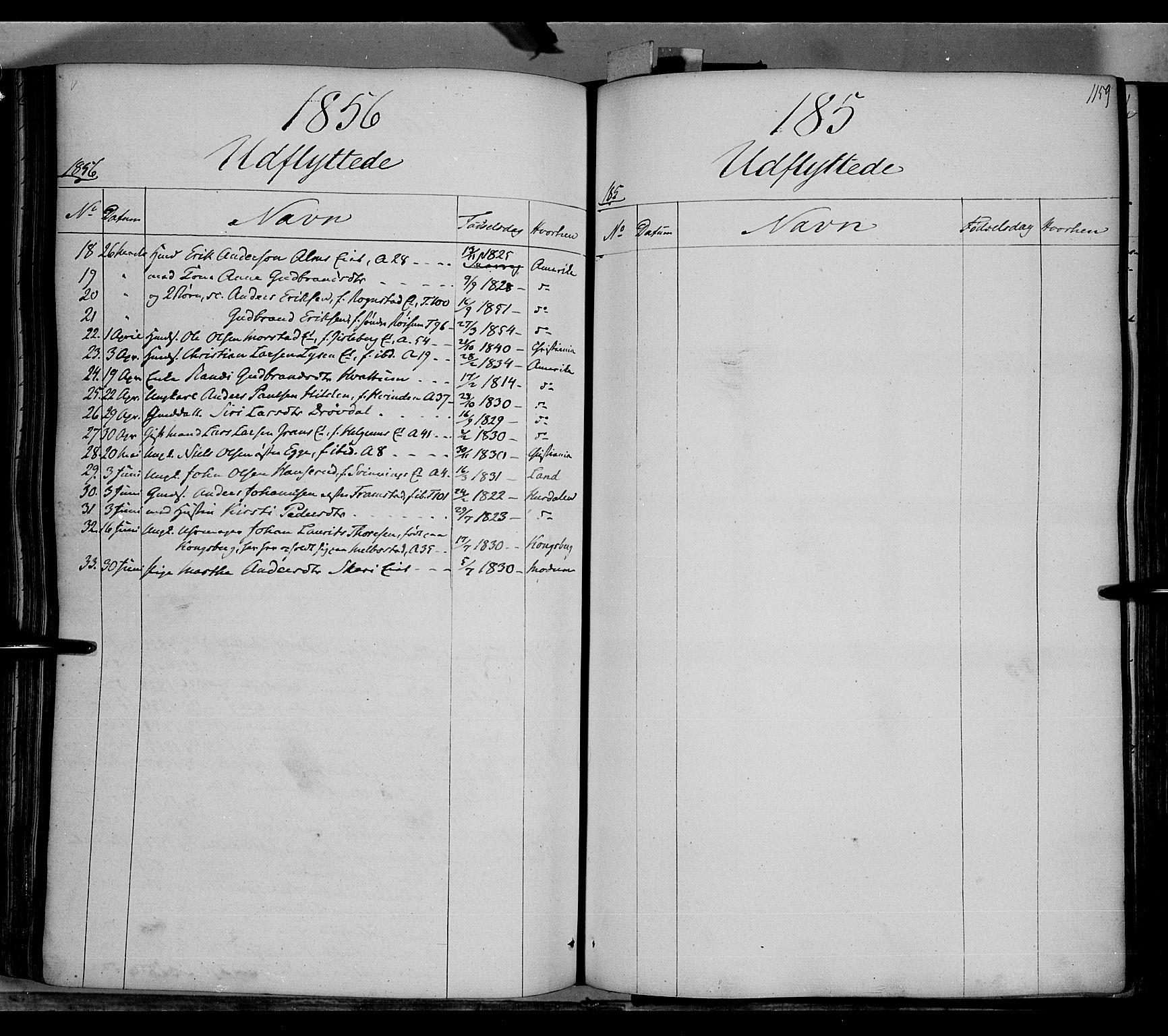 Gran prestekontor, SAH/PREST-112/H/Ha/Haa/L0011: Parish register (official) no. 11, 1842-1856, p. 1158-1159