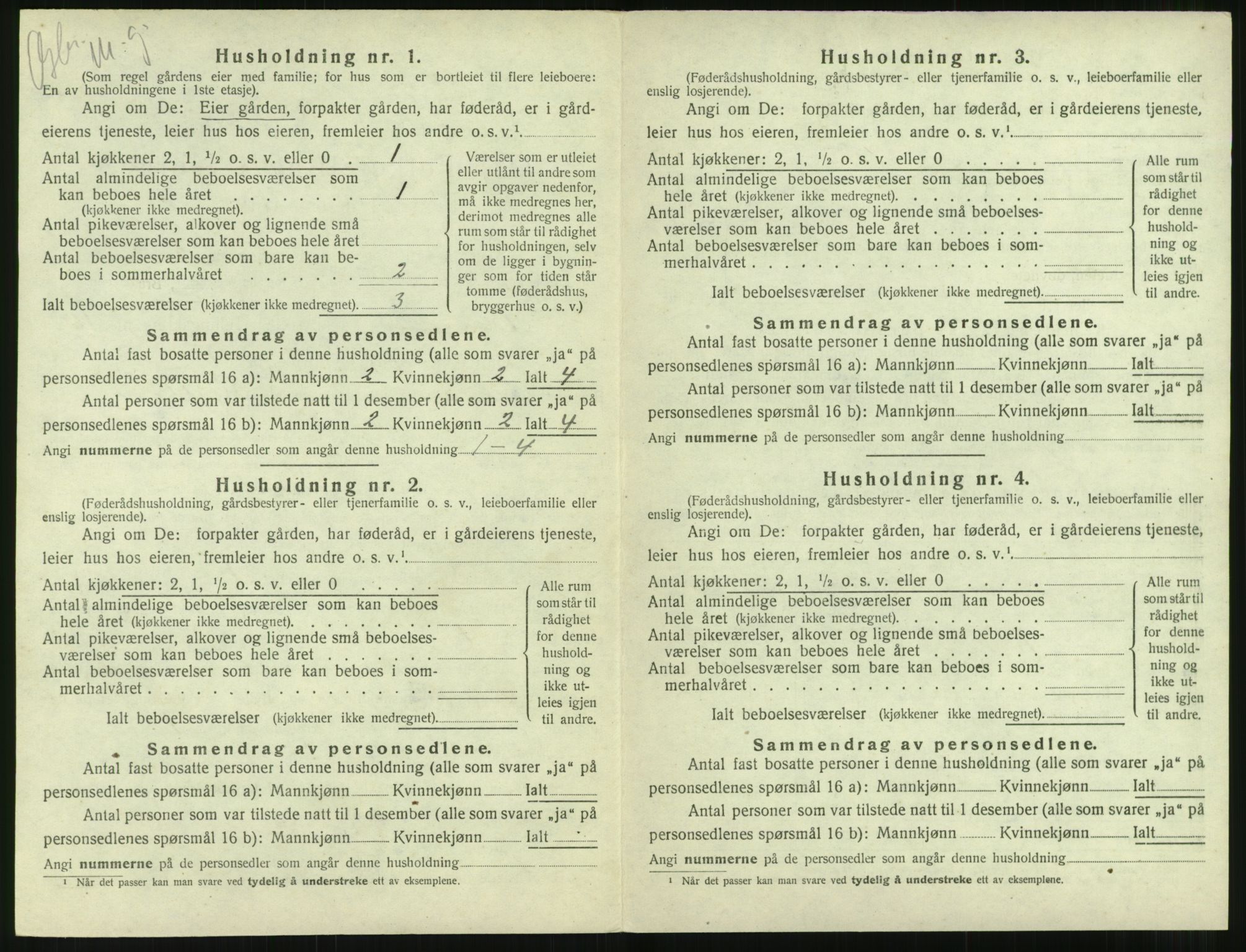 SAT, 1920 census for Borgund, 1920, p. 1423