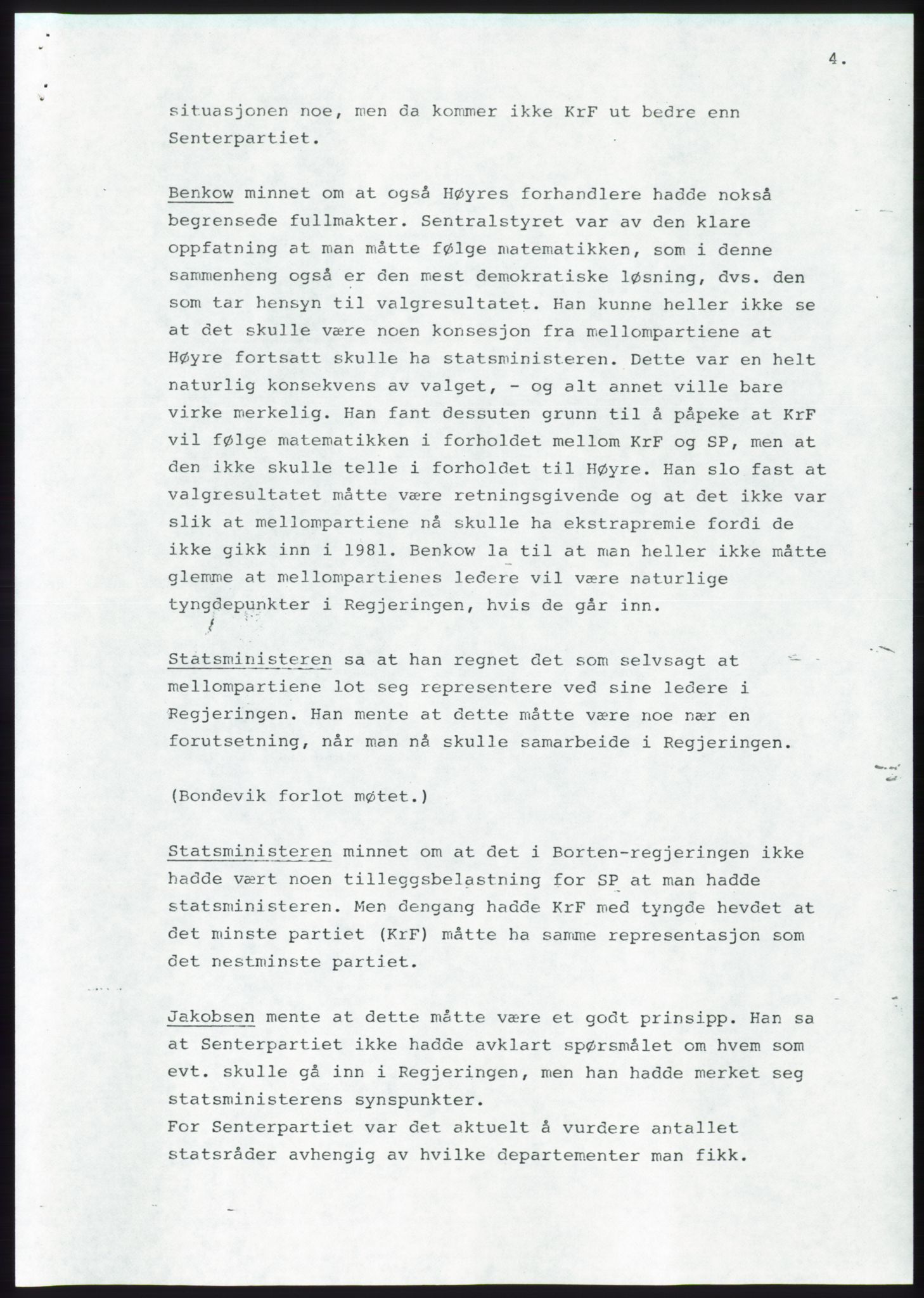 Forhandlingsmøtene 1983 mellom Høyre, KrF og Senterpartiet om dannelse av regjering, AV/RA-PA-0696/A/L0001: Forhandlingsprotokoll, 1983, p. 20