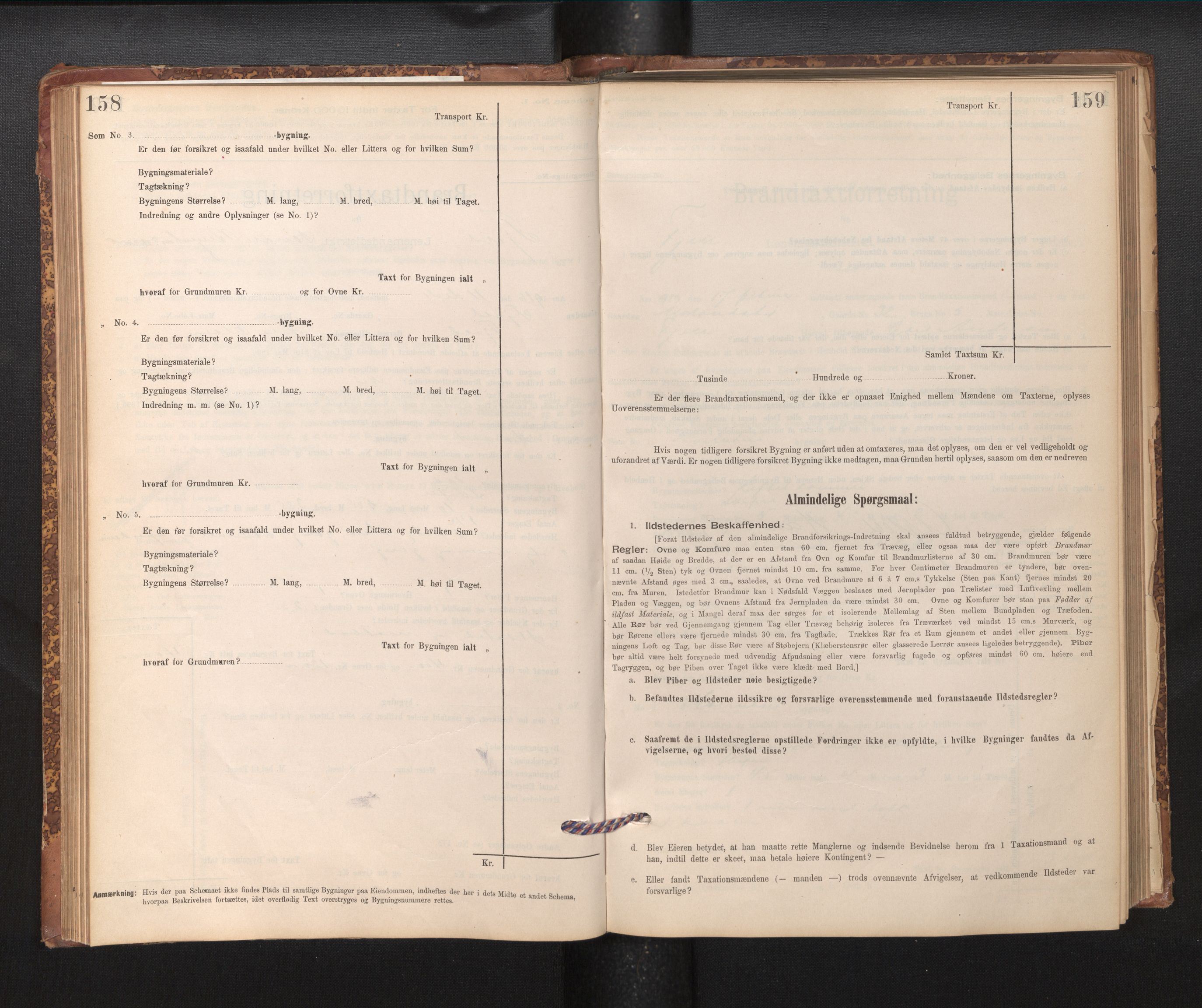 Lensmannen i Fjell, SAB/A-32301/0012/L0005: Branntakstprotokoll, skjematakst, 1895-1931, p. 158-159