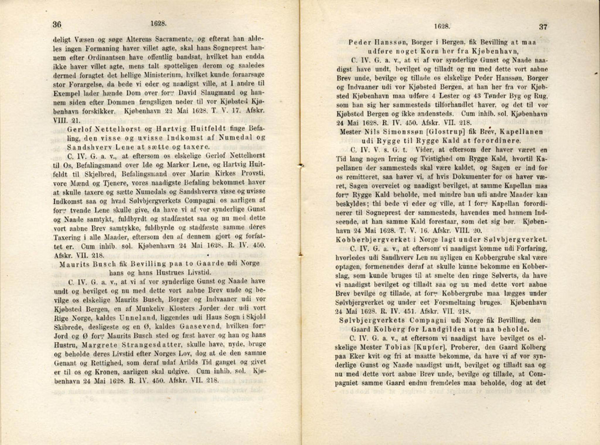 Publikasjoner utgitt av Det Norske Historiske Kildeskriftfond, PUBL/-/-/-: Norske Rigs-Registranter, bind 6, 1628-1634, p. 36-37