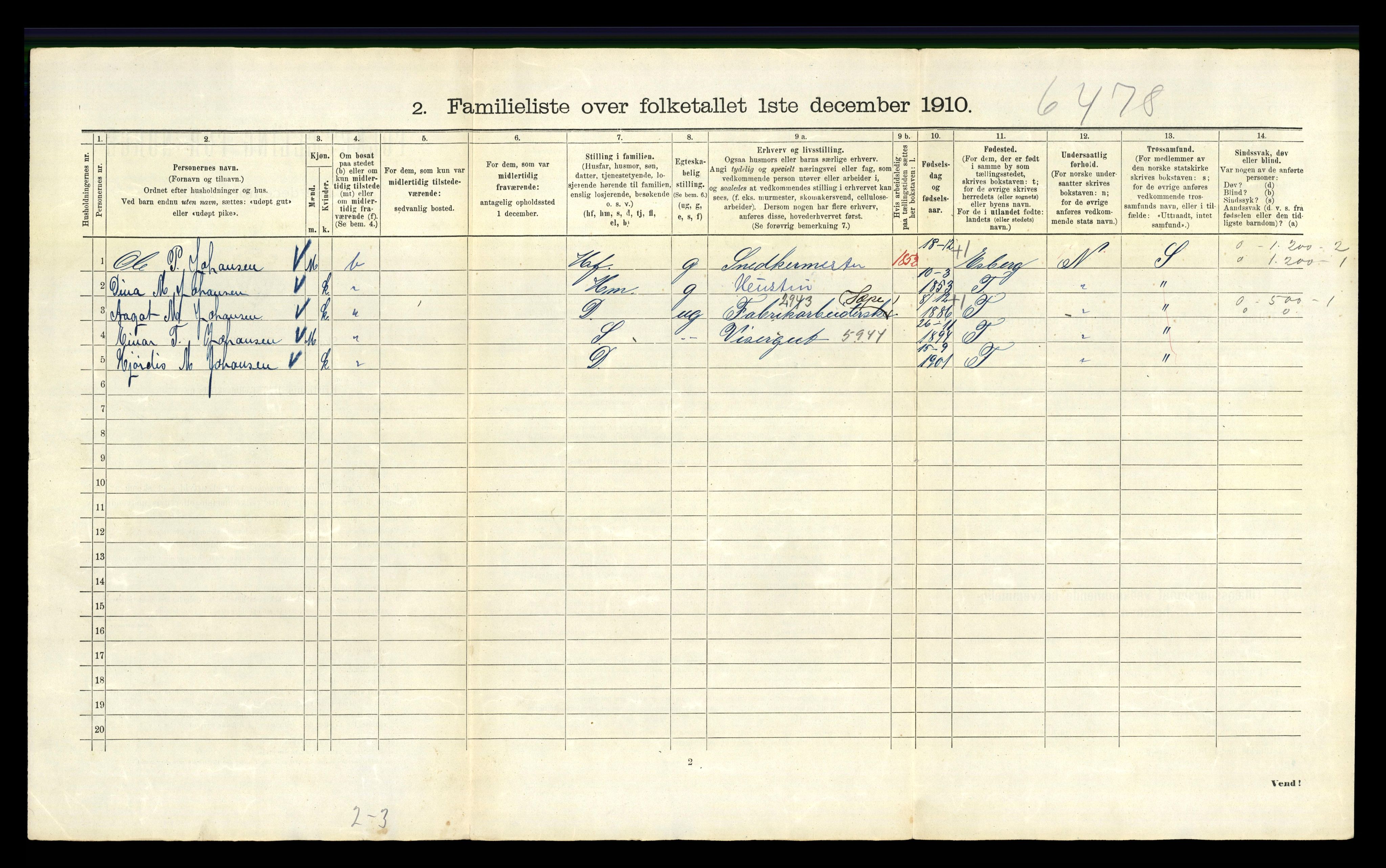 RA, 1910 census for Kristiania, 1910, p. 21206