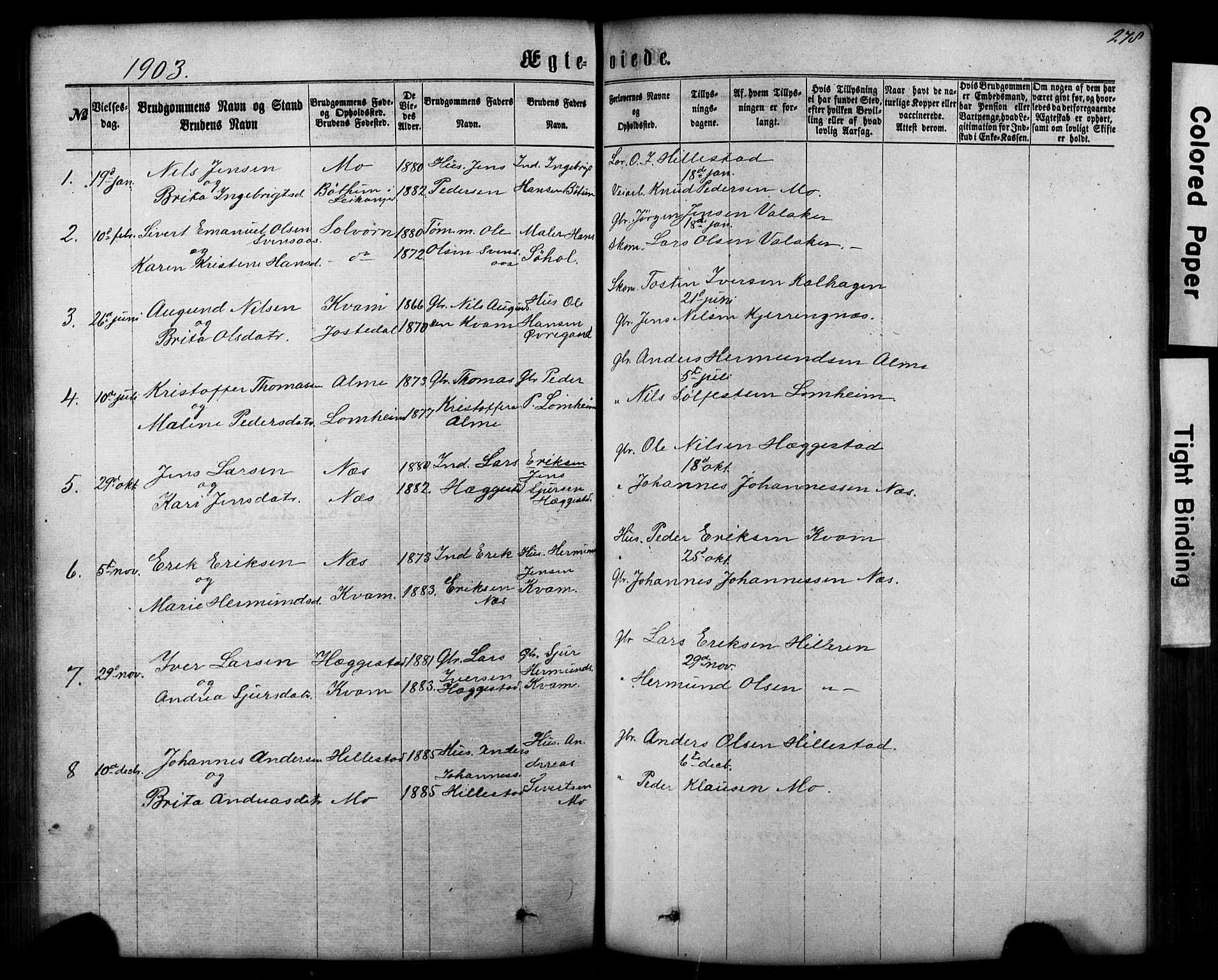 Hafslo sokneprestembete, SAB/A-80301/H/Hab/Haba/L0001: Parish register (copy) no. A 1, 1866-1908, p. 278