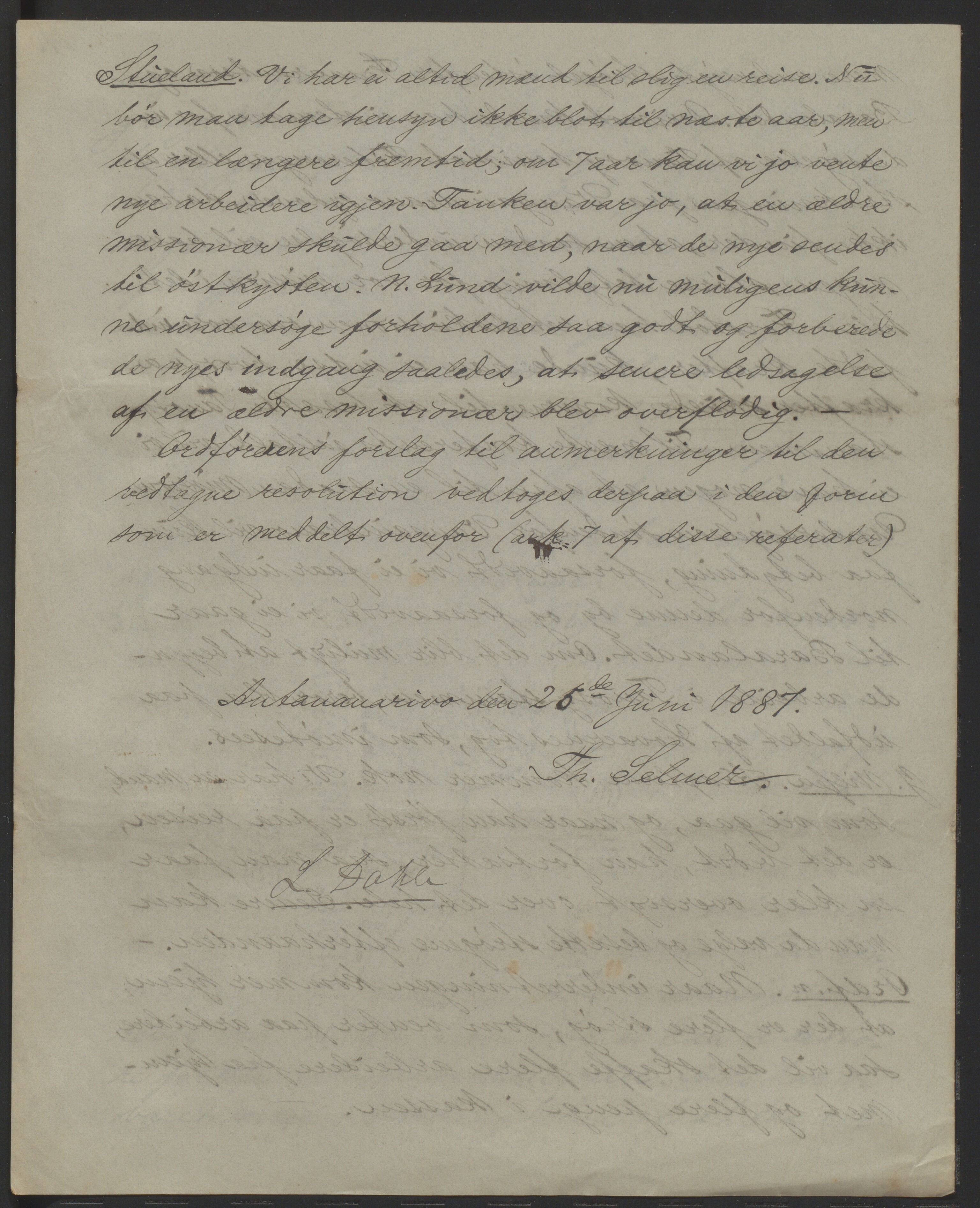 Det Norske Misjonsselskap - hovedadministrasjonen, VID/MA-A-1045/D/Da/Daa/L0037/0002: Konferansereferat og årsberetninger / Konferansereferat fra Madagaskar Innland., 1887