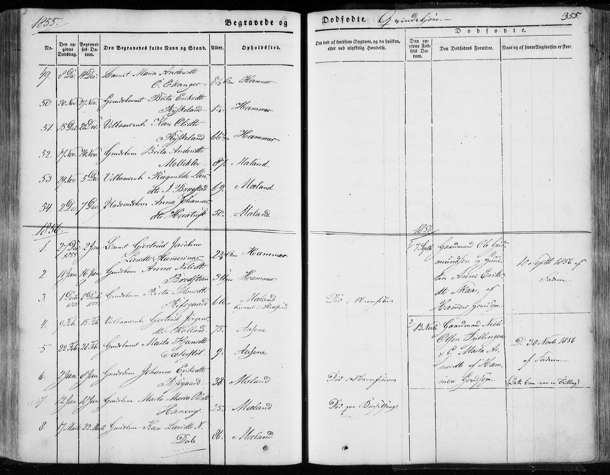 Hamre sokneprestembete, SAB/A-75501/H/Ha/Haa/Haaa/L0013: Parish register (official) no. A 13, 1846-1857, p. 355