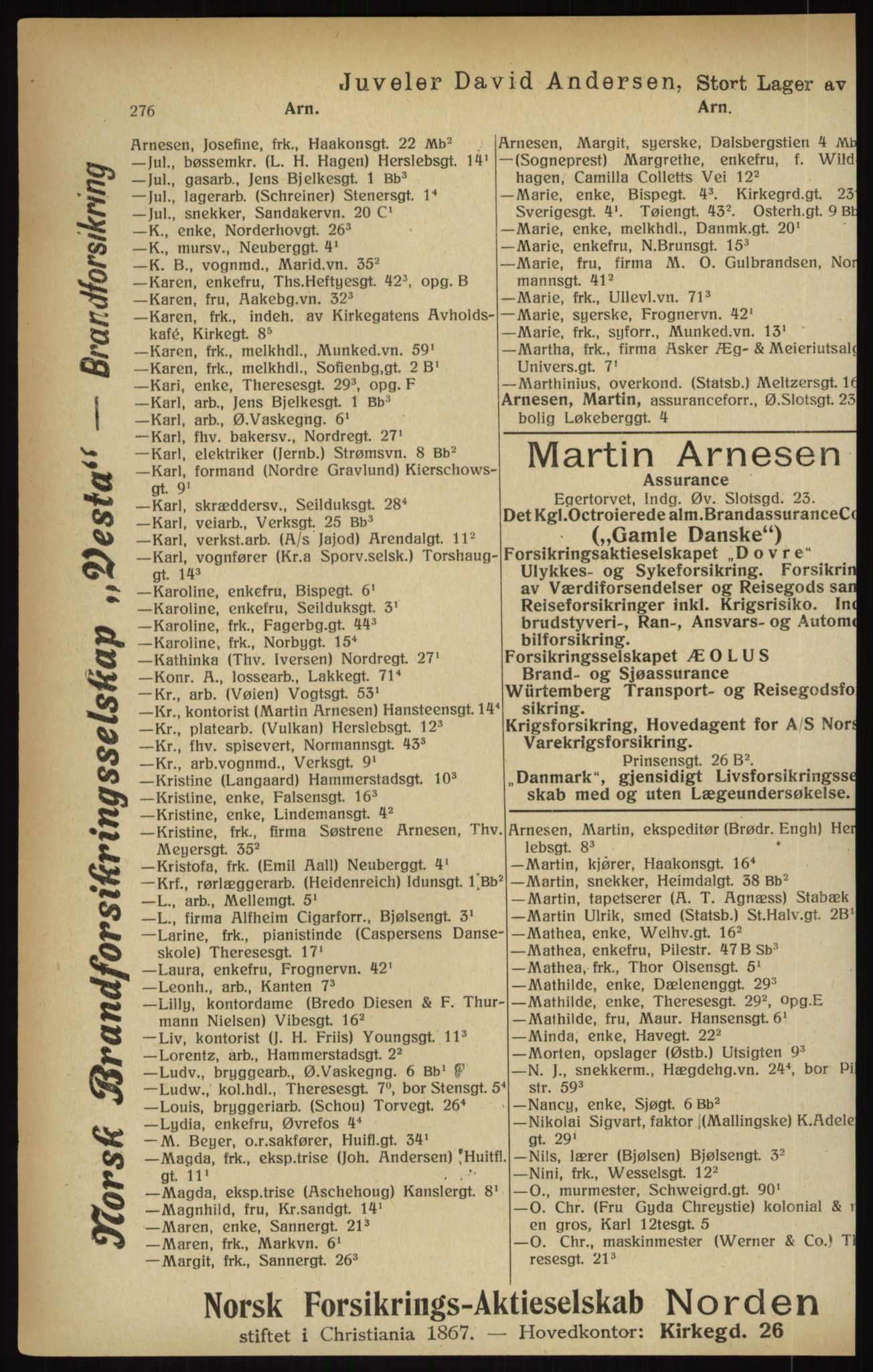 Kristiania/Oslo adressebok, PUBL/-, 1916, p. 276