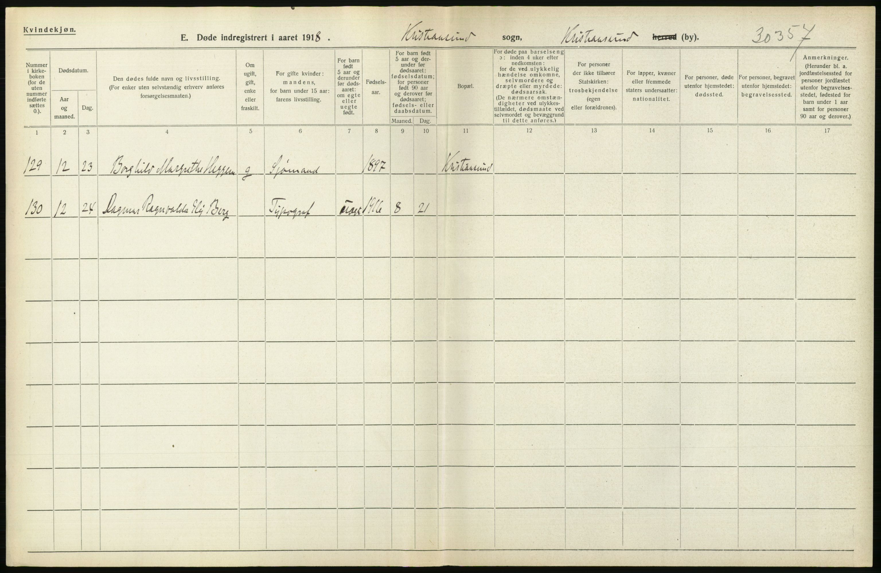 Statistisk sentralbyrå, Sosiodemografiske emner, Befolkning, AV/RA-S-2228/D/Df/Dfb/Dfbh/L0045: Møre fylke: Døde. Bygder og byer., 1918, p. 576