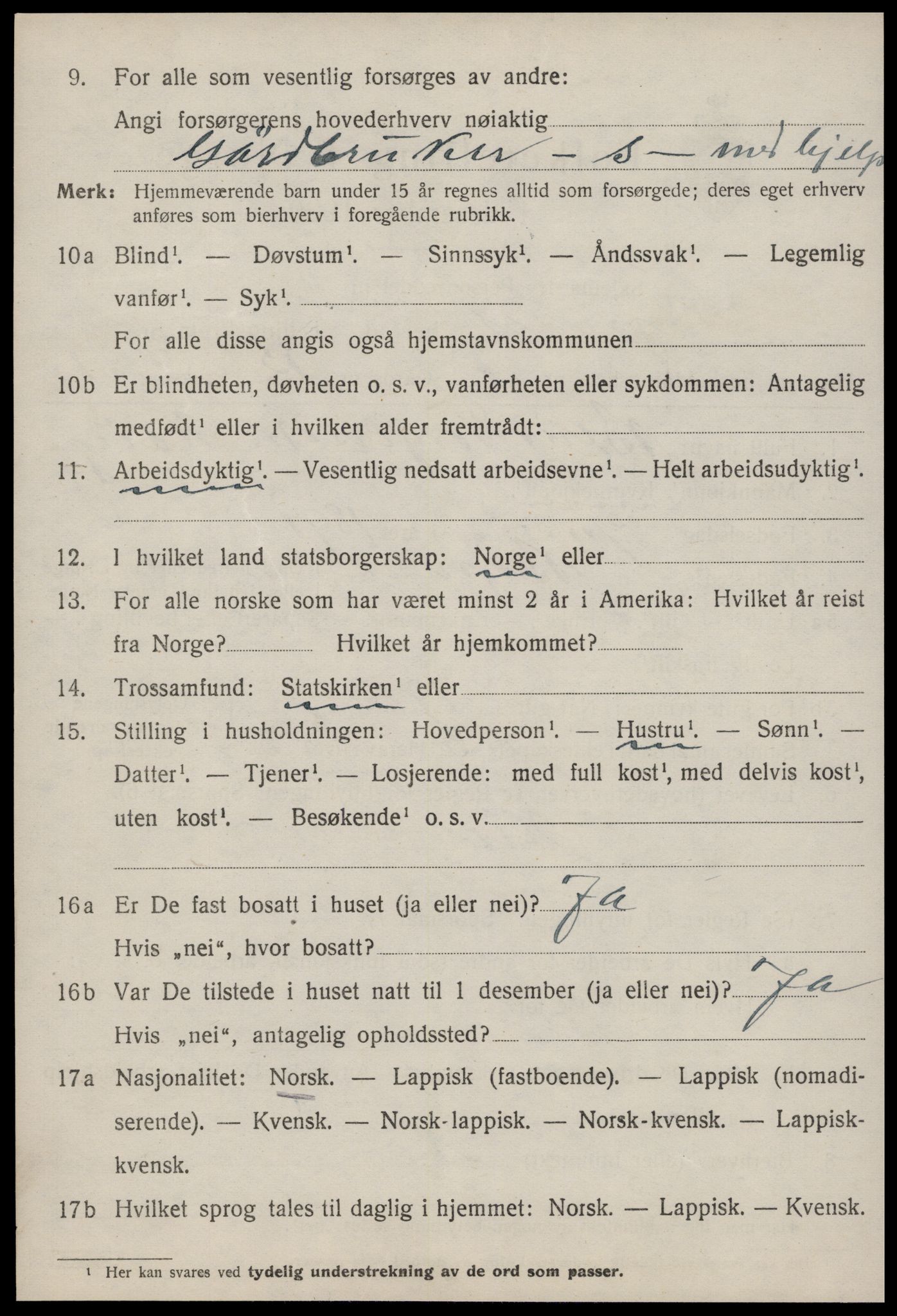 SAT, 1920 census for Byneset, 1920, p. 1231