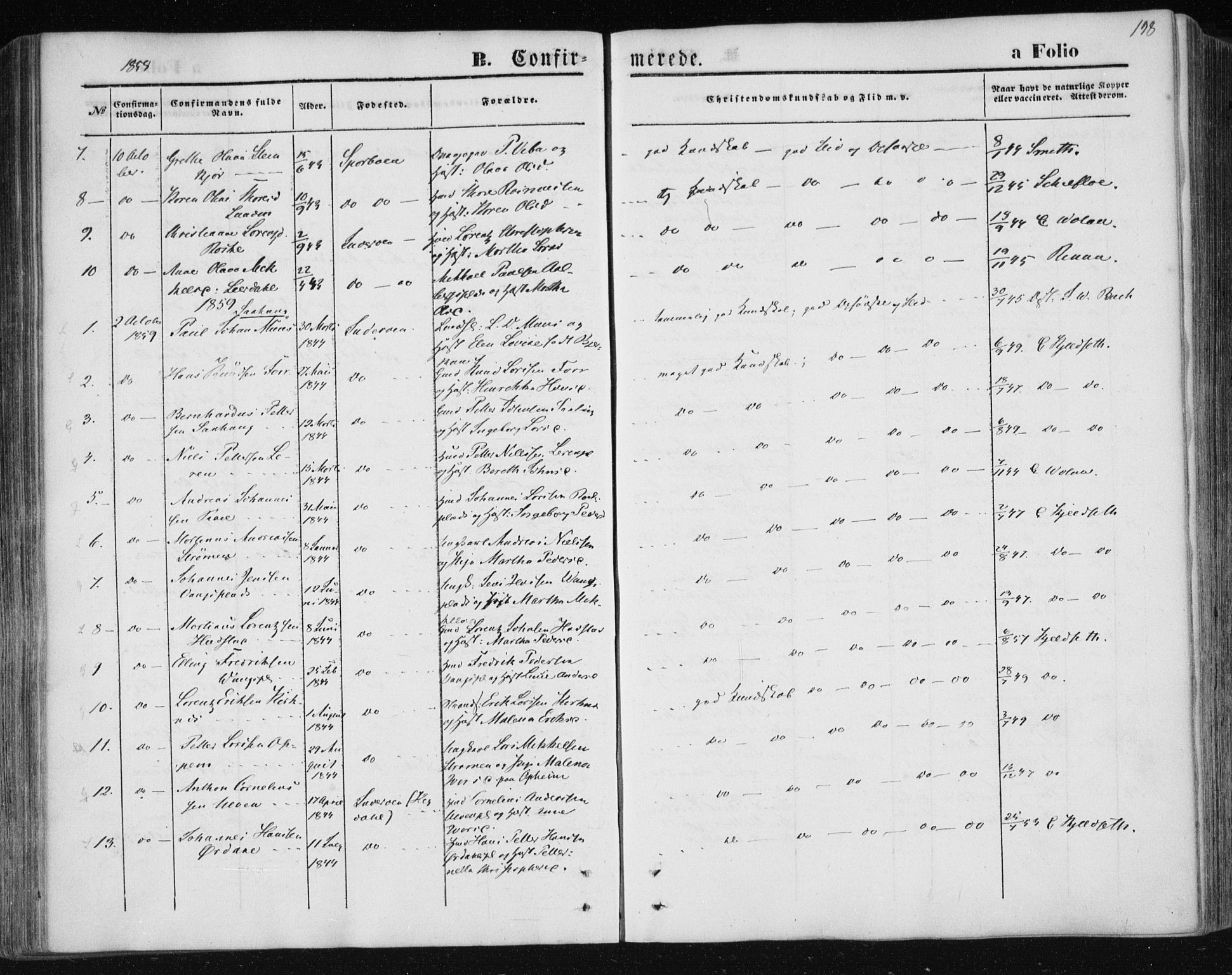 Ministerialprotokoller, klokkerbøker og fødselsregistre - Nord-Trøndelag, AV/SAT-A-1458/730/L0283: Parish register (official) no. 730A08, 1855-1865, p. 198