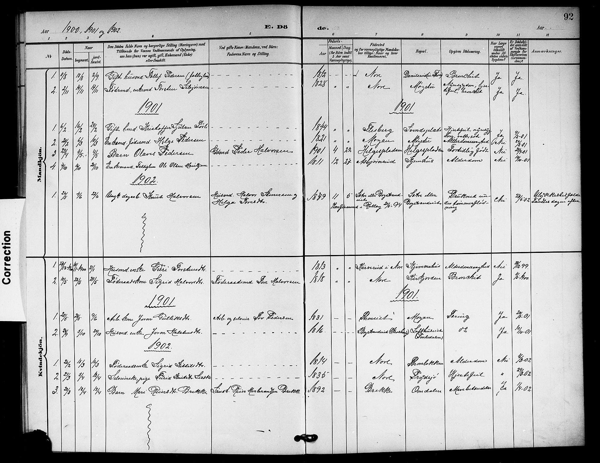 Rollag kirkebøker, AV/SAKO-A-240/G/Gb/L0003: Parish register (copy) no. II 3, 1897-1919, p. 92