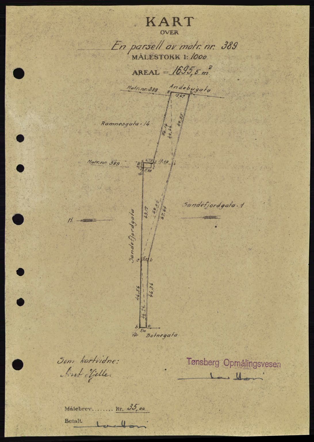 Tønsberg sorenskriveri, AV/SAKO-A-130/G/Ga/Gaa/L0015: Mortgage book no. A15, 1944-1944, Diary no: : 560/1944