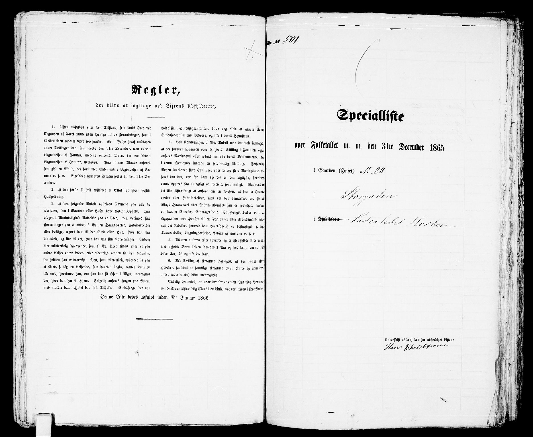 RA, 1865 census for Horten, 1865, p. 1045