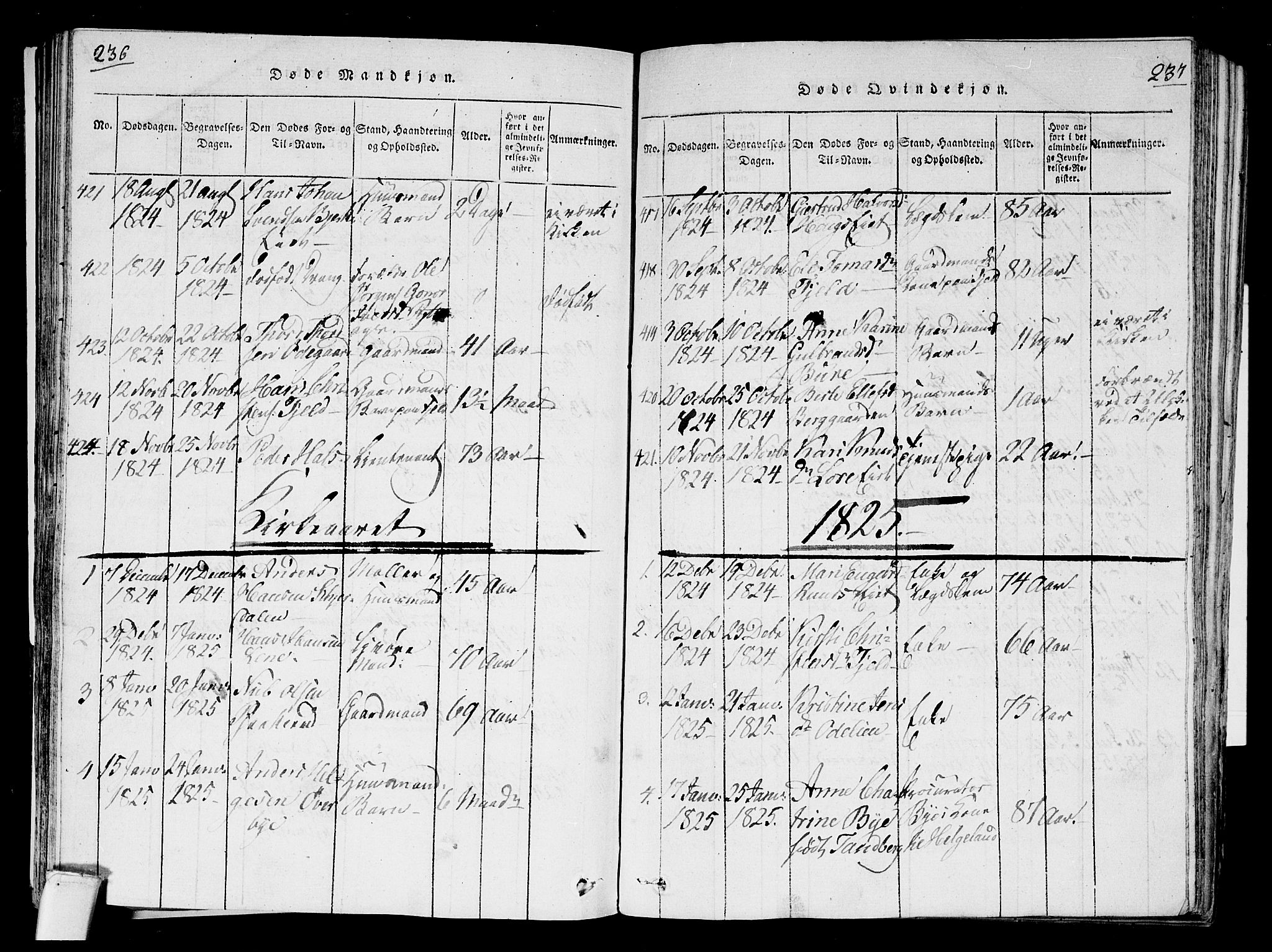 Hole kirkebøker, SAKO/A-228/F/Fa/L0004: Parish register (official) no. I 4, 1814-1833, p. 236-237