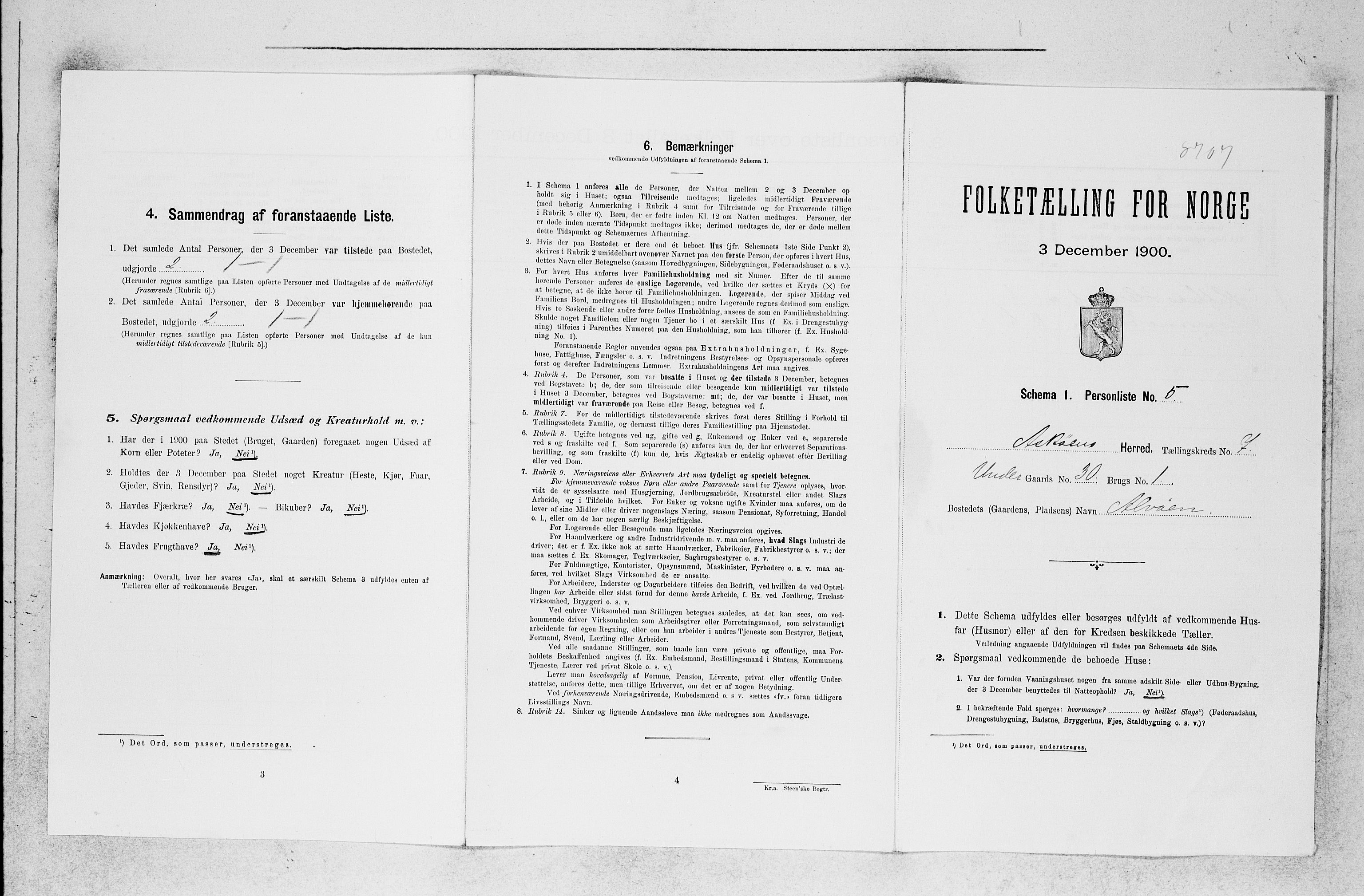 SAB, 1900 census for Askøy, 1900, p. 926