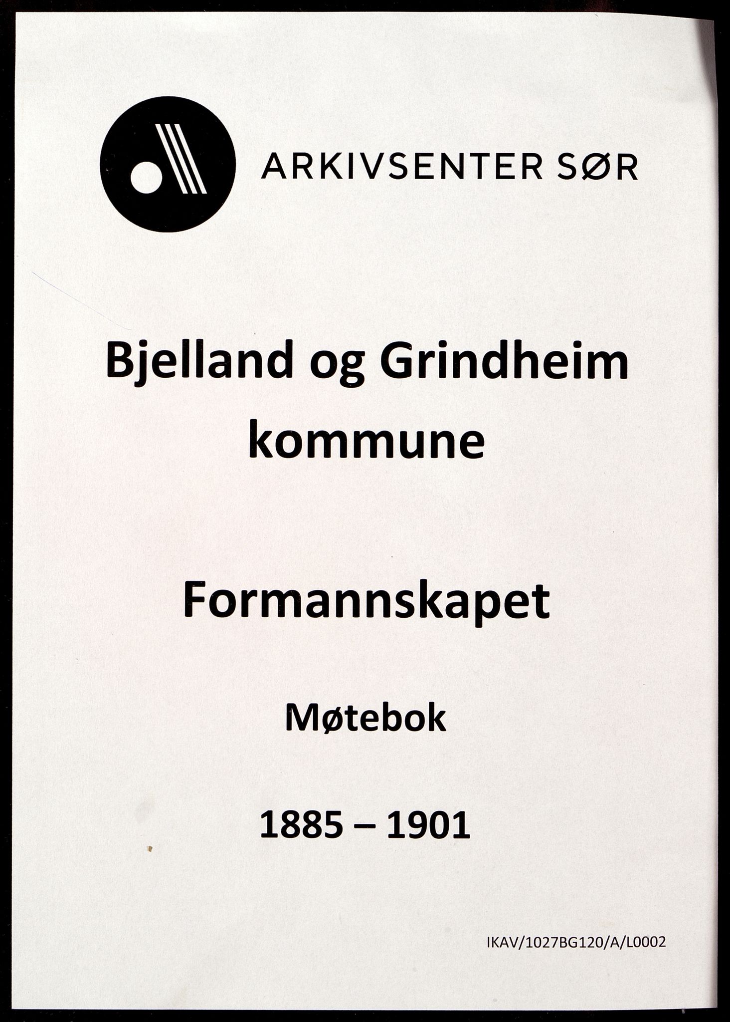 Bjelland og Grindheim kommune - Formannskapet (Se Også Bjelland), IKAV/1027BG120/A/L0002: Møtebok, 1885-1901