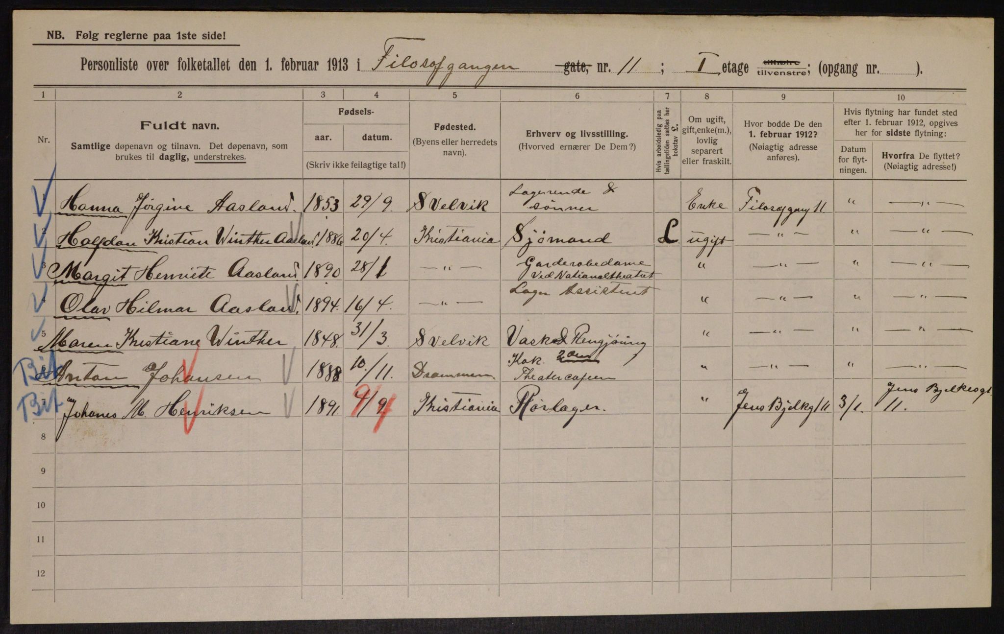 OBA, Municipal Census 1913 for Kristiania, 1913, p. 24412