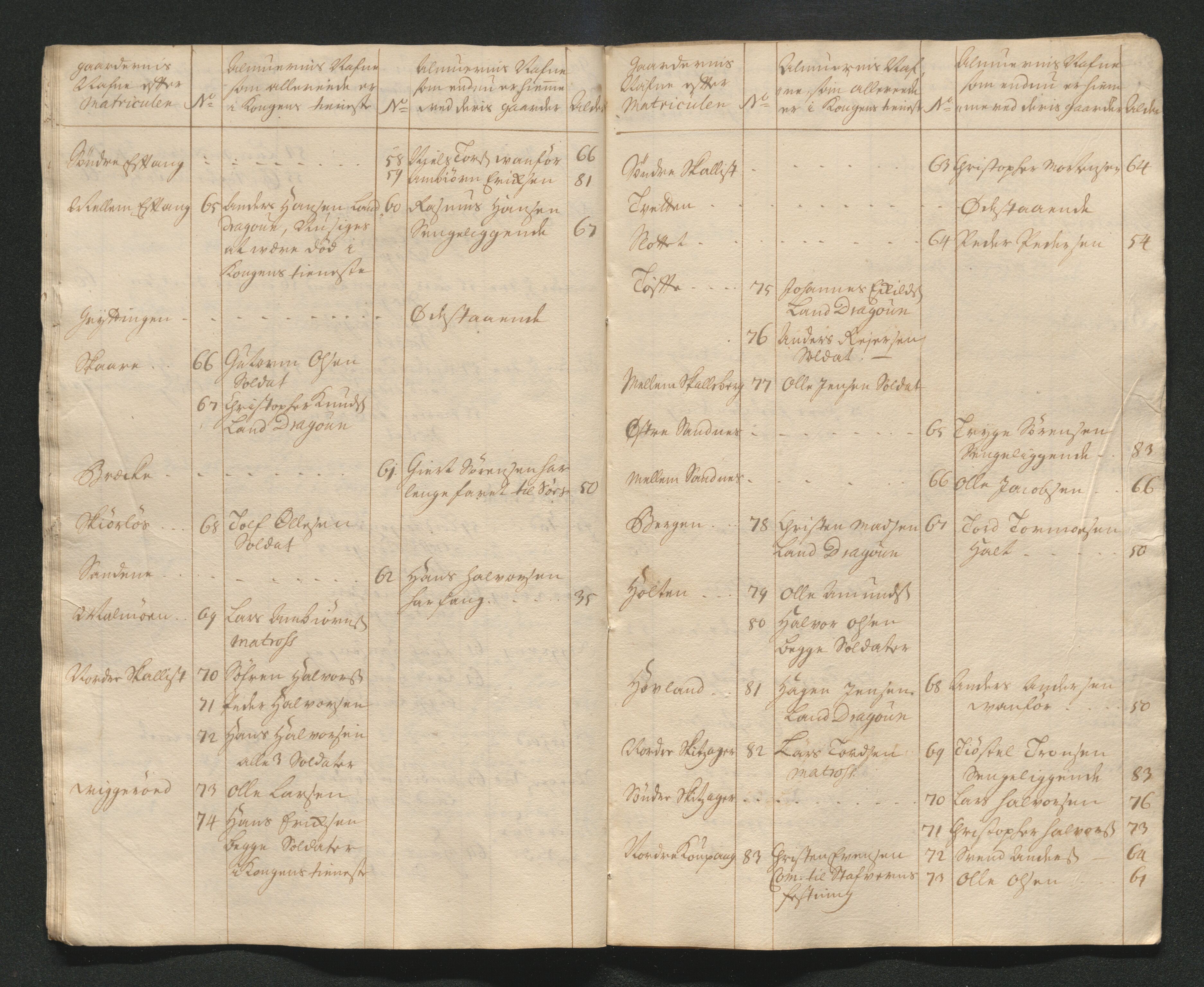 Larvik grevskap, AV/SAKO-A-1056/F/Ff/Ffa/L0001: Ruller og manntall, 1708-1734, p. 205
