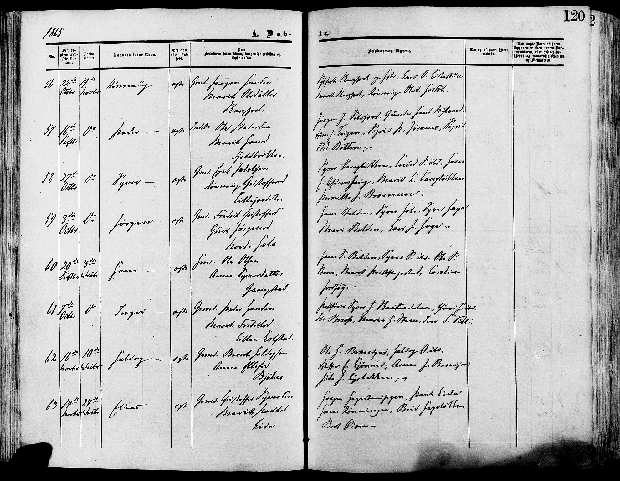 Lesja prestekontor, SAH/PREST-068/H/Ha/Haa/L0008: Parish register (official) no. 8, 1854-1880, p. 120