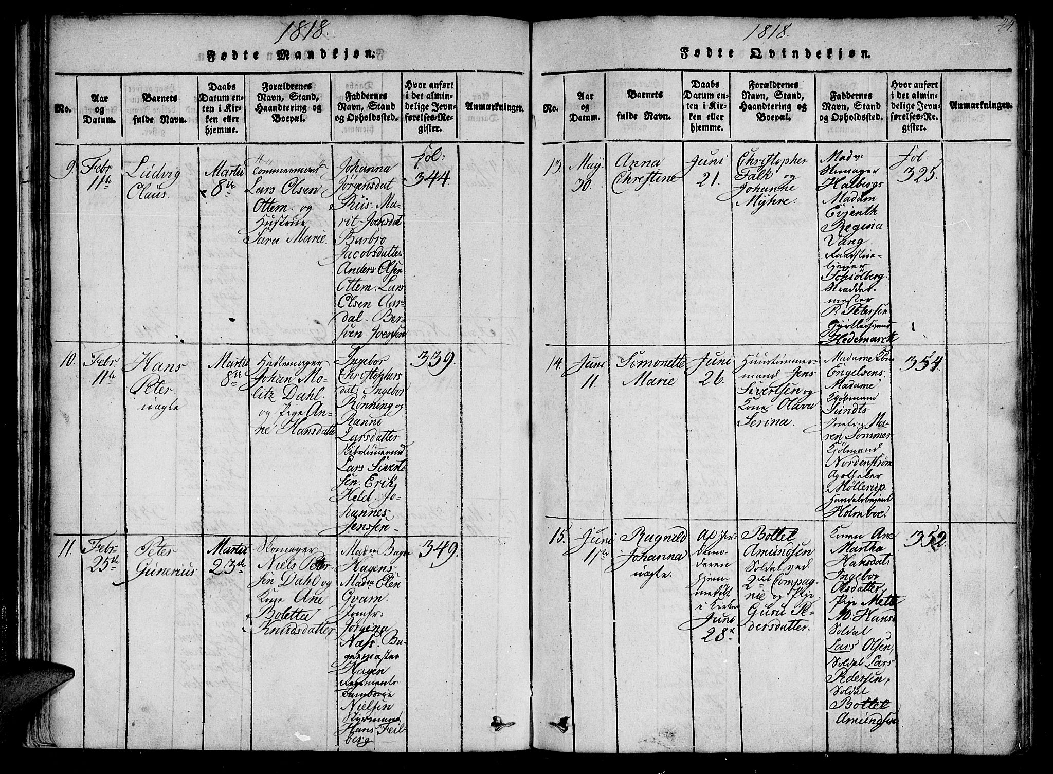 Ministerialprotokoller, klokkerbøker og fødselsregistre - Sør-Trøndelag, SAT/A-1456/602/L0107: Parish register (official) no. 602A05, 1815-1821, p. 44