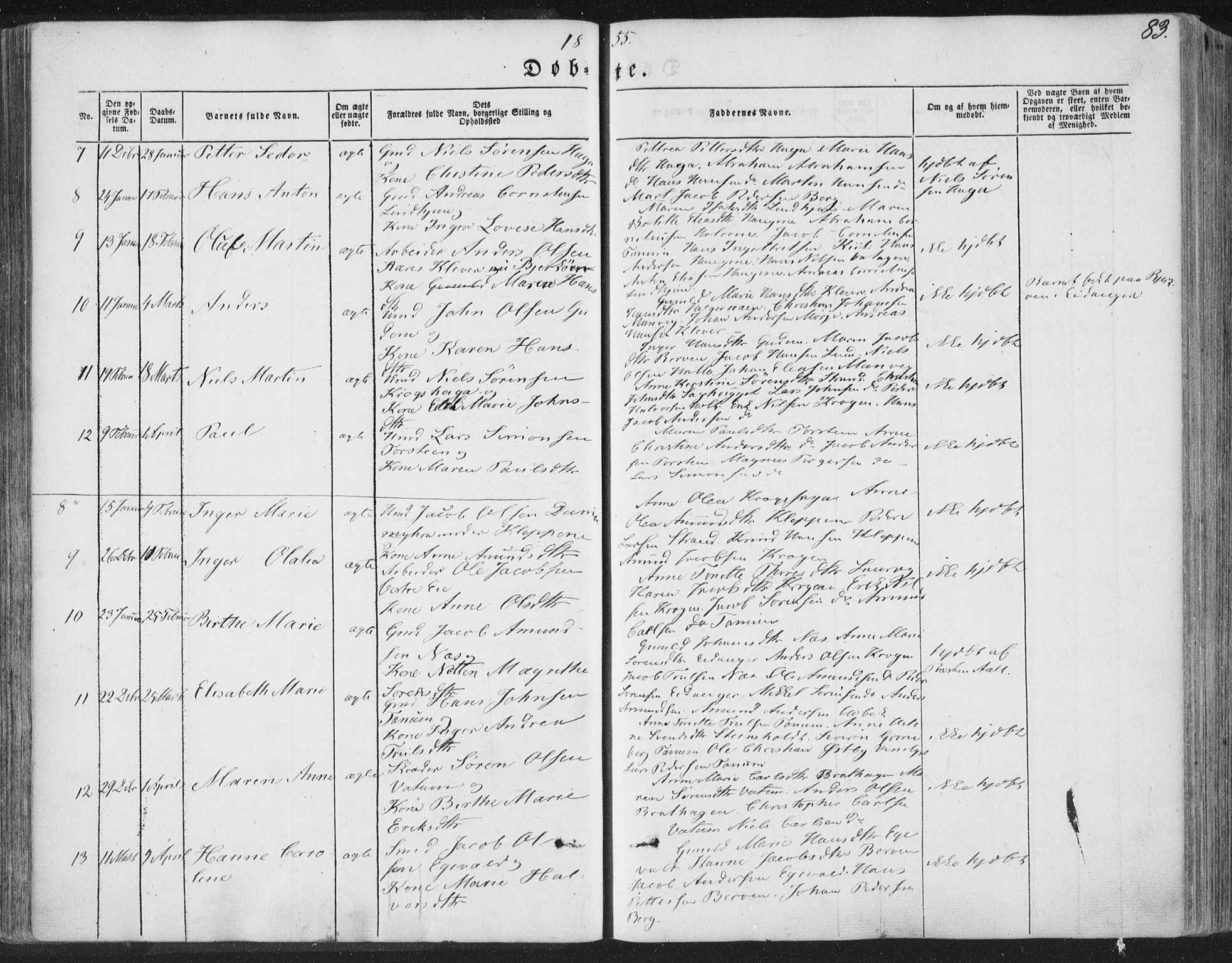 Brunlanes kirkebøker, AV/SAKO-A-342/F/Fa/L0004: Parish register (official) no. I 4, 1846-1862, p. 83