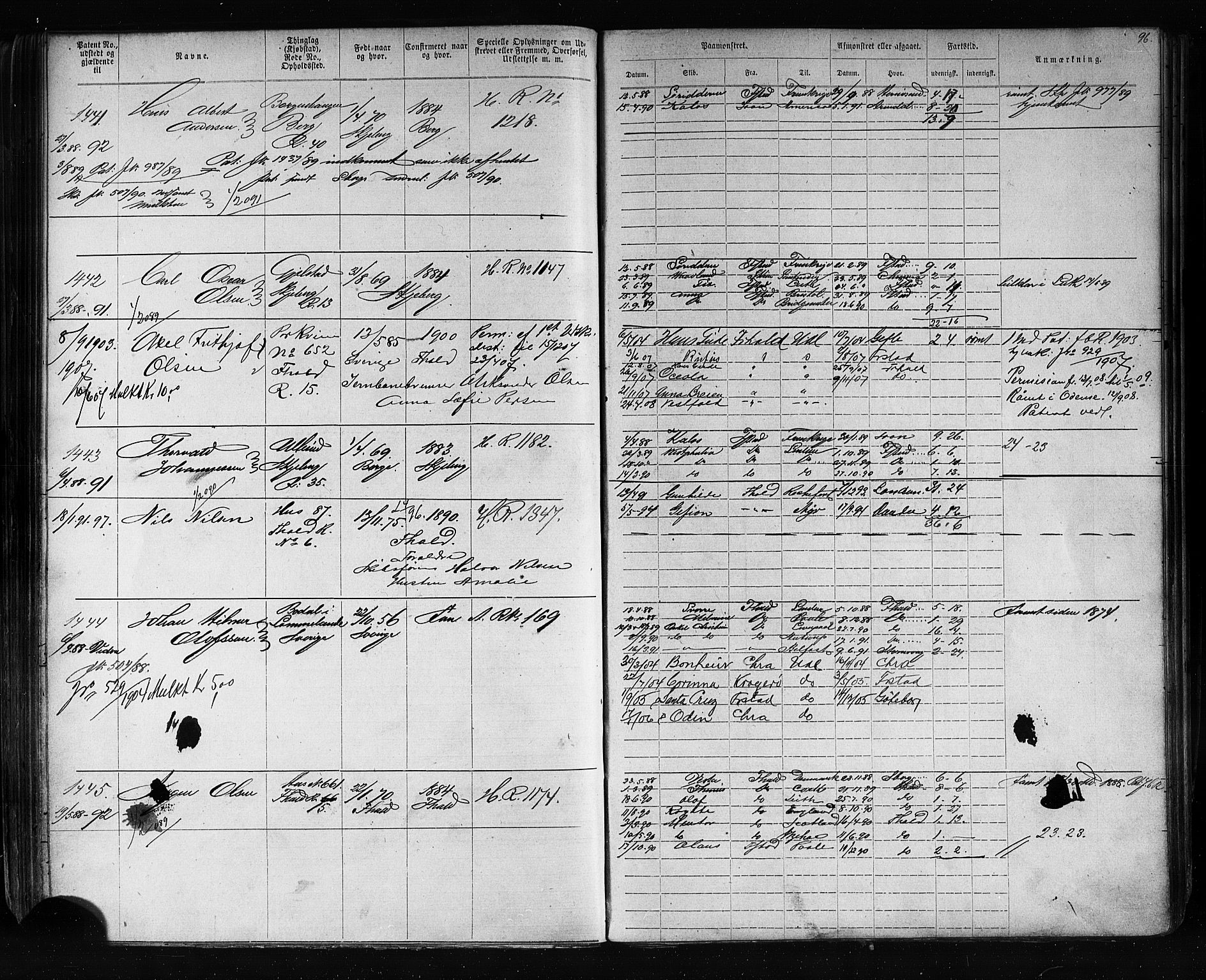 Halden mønstringskontor, AV/SAO-A-10569a/F/Fc/Fca/L0005: Annotasjonsrulle, 1875-1910, p. 99