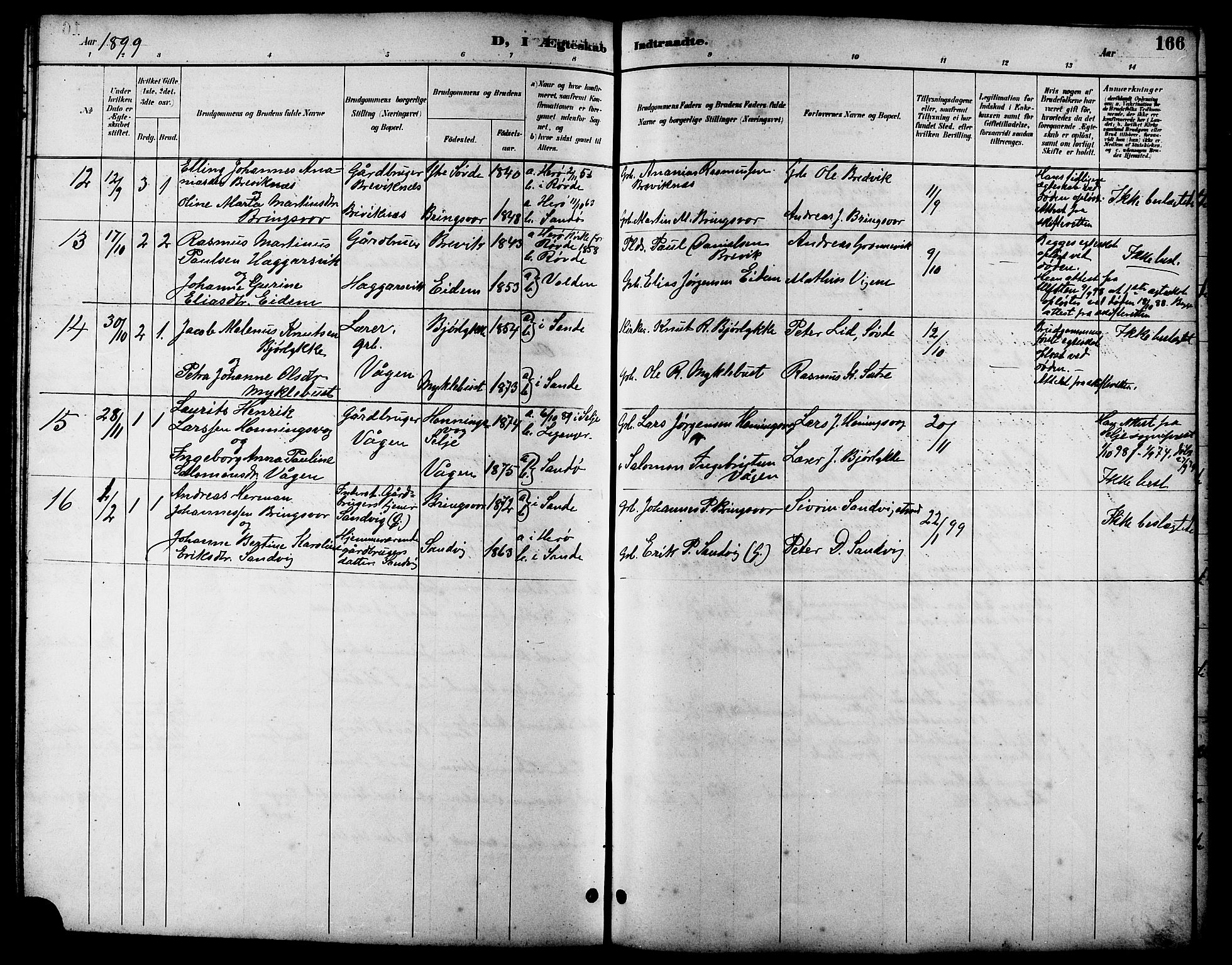 Ministerialprotokoller, klokkerbøker og fødselsregistre - Møre og Romsdal, AV/SAT-A-1454/503/L0049: Parish register (copy) no. 503C04, 1894-1915, p. 166