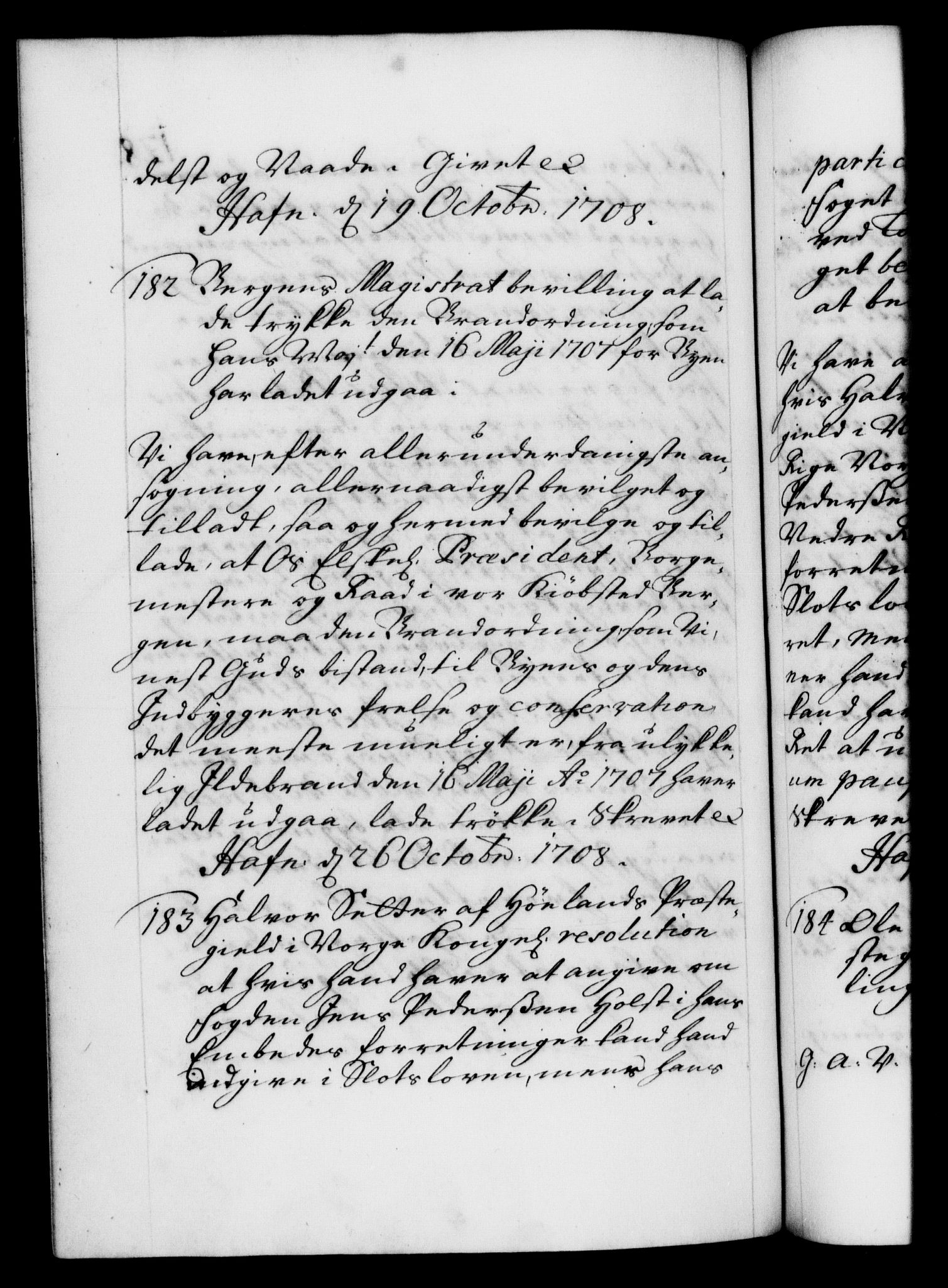 Danske Kanselli 1572-1799, RA/EA-3023/F/Fc/Fca/Fcaa/L0020: Norske registre, 1708-1711, p. 128b