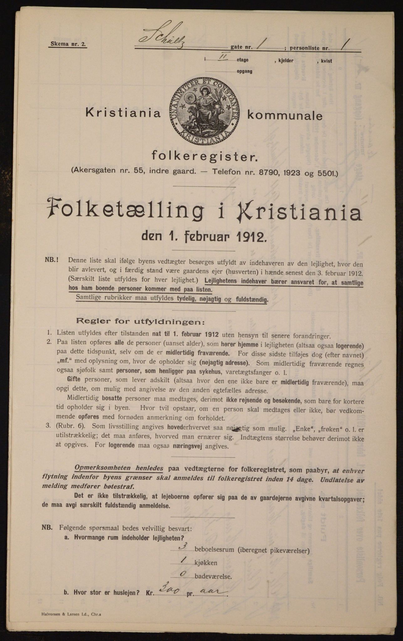 OBA, Municipal Census 1912 for Kristiania, 1912, p. 90743