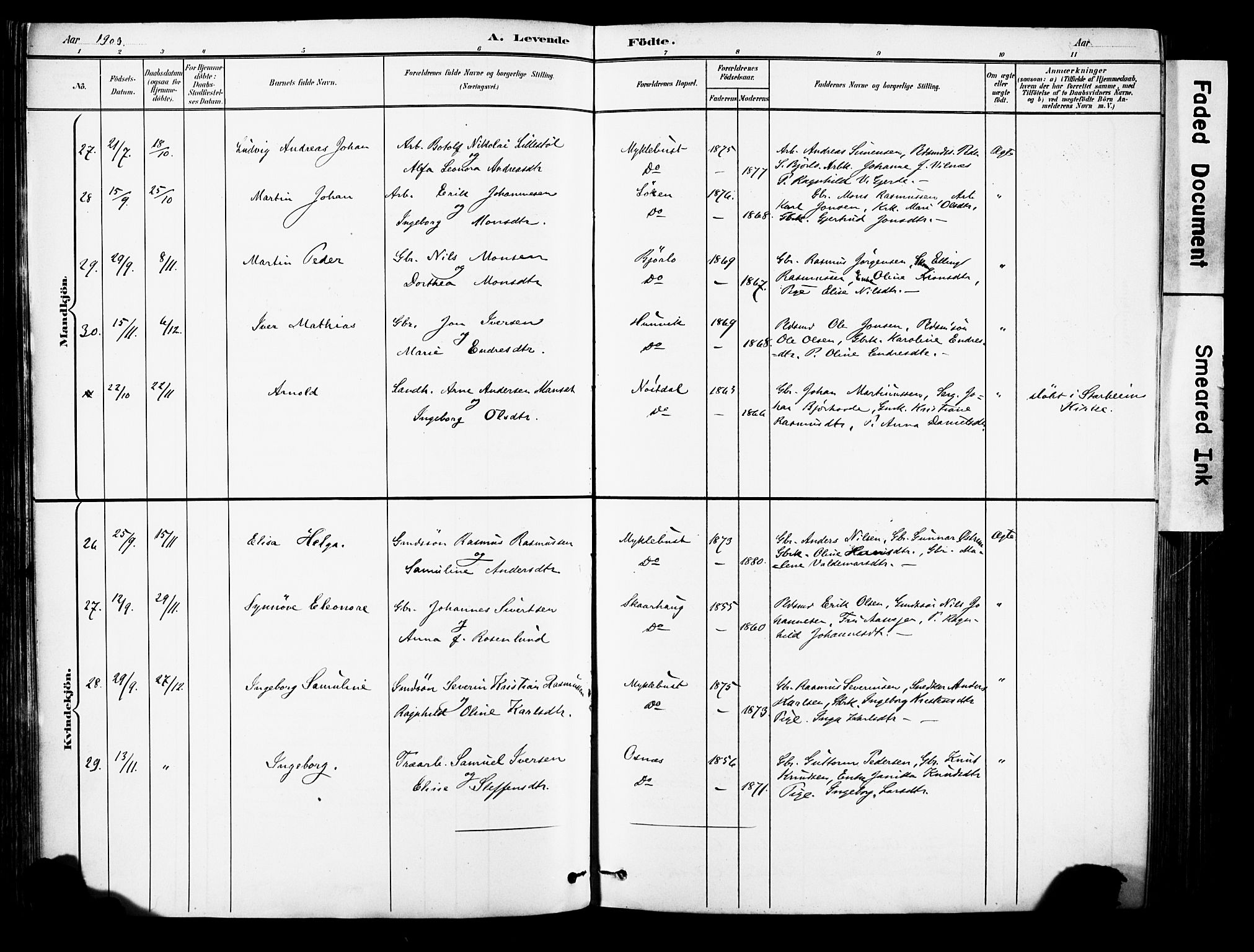 Eid sokneprestembete, AV/SAB-A-82301/H/Haa/Haab/L0001: Parish register (official) no. B 1, 1879-1906