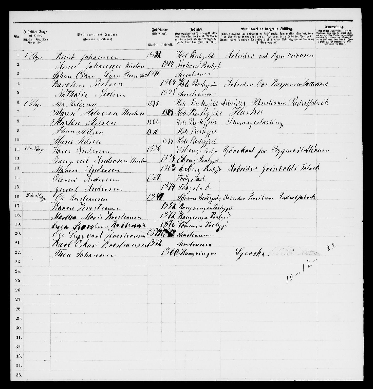 RA, 1885 census for 0301 Kristiania, 1885, p. 10463