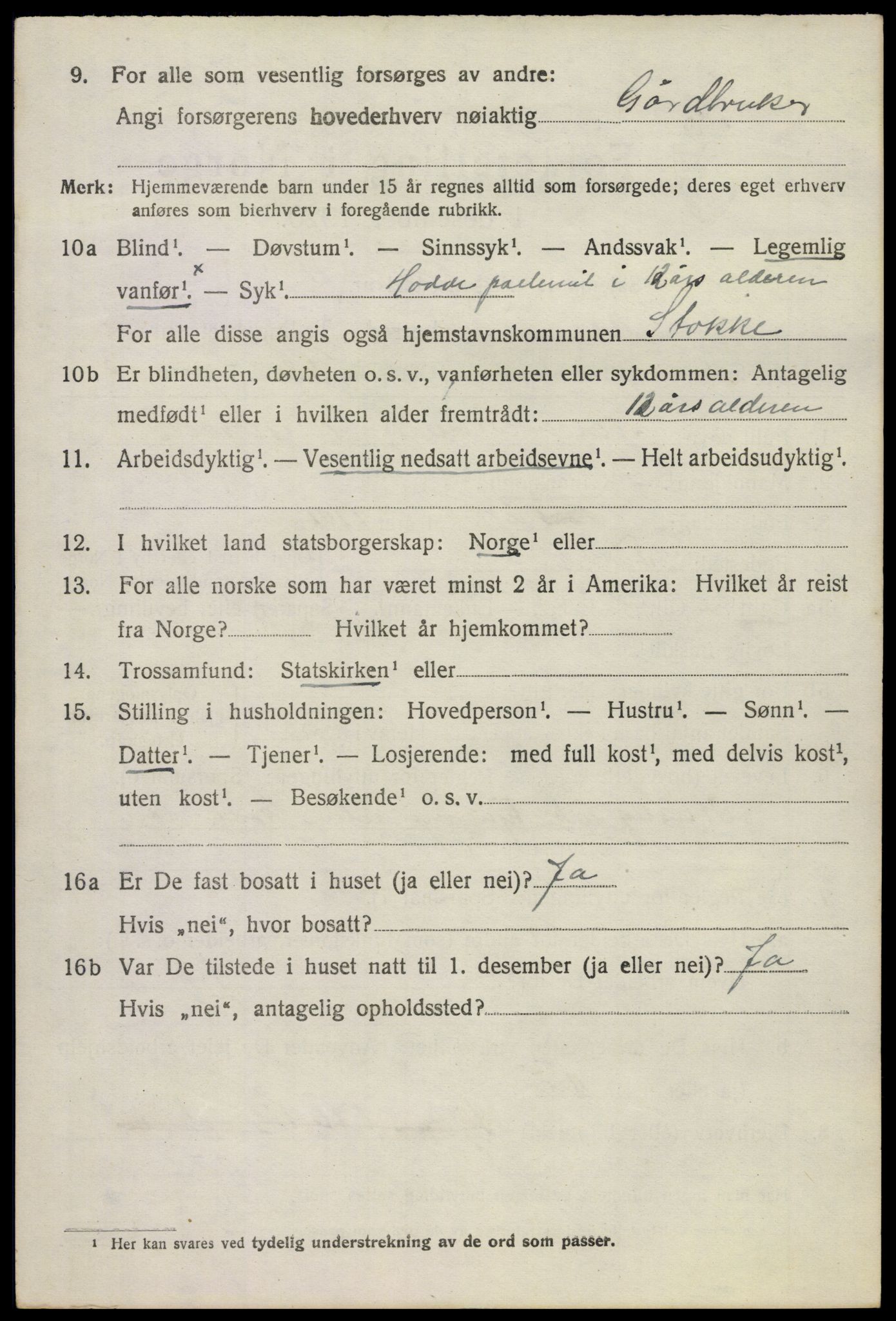 SAKO, 1920 census for Stokke, 1920, p. 7243