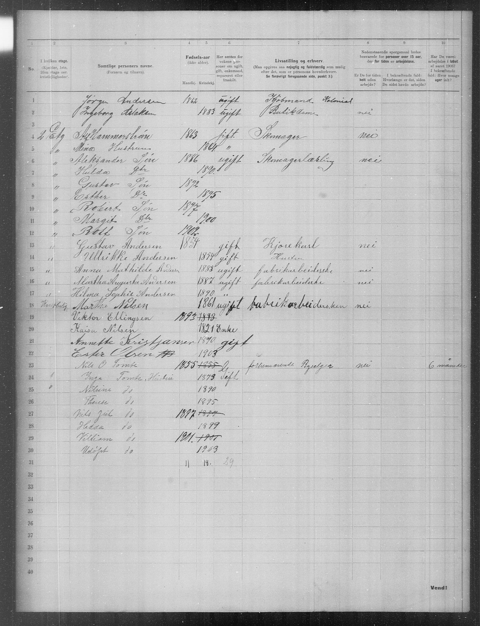 OBA, Municipal Census 1903 for Kristiania, 1903, p. 18397