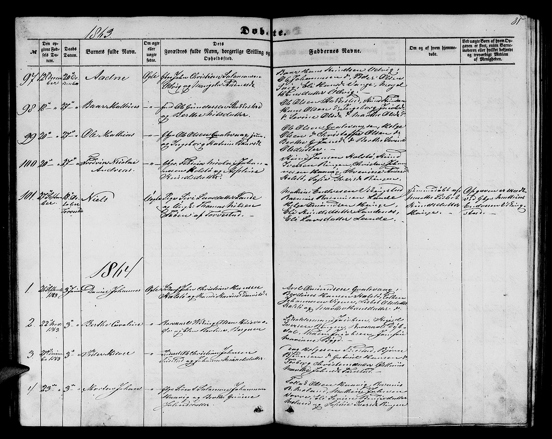 Avaldsnes sokneprestkontor, AV/SAST-A -101851/H/Ha/Hab/L0003: Parish register (copy) no. B 3, 1857-1871, p. 81