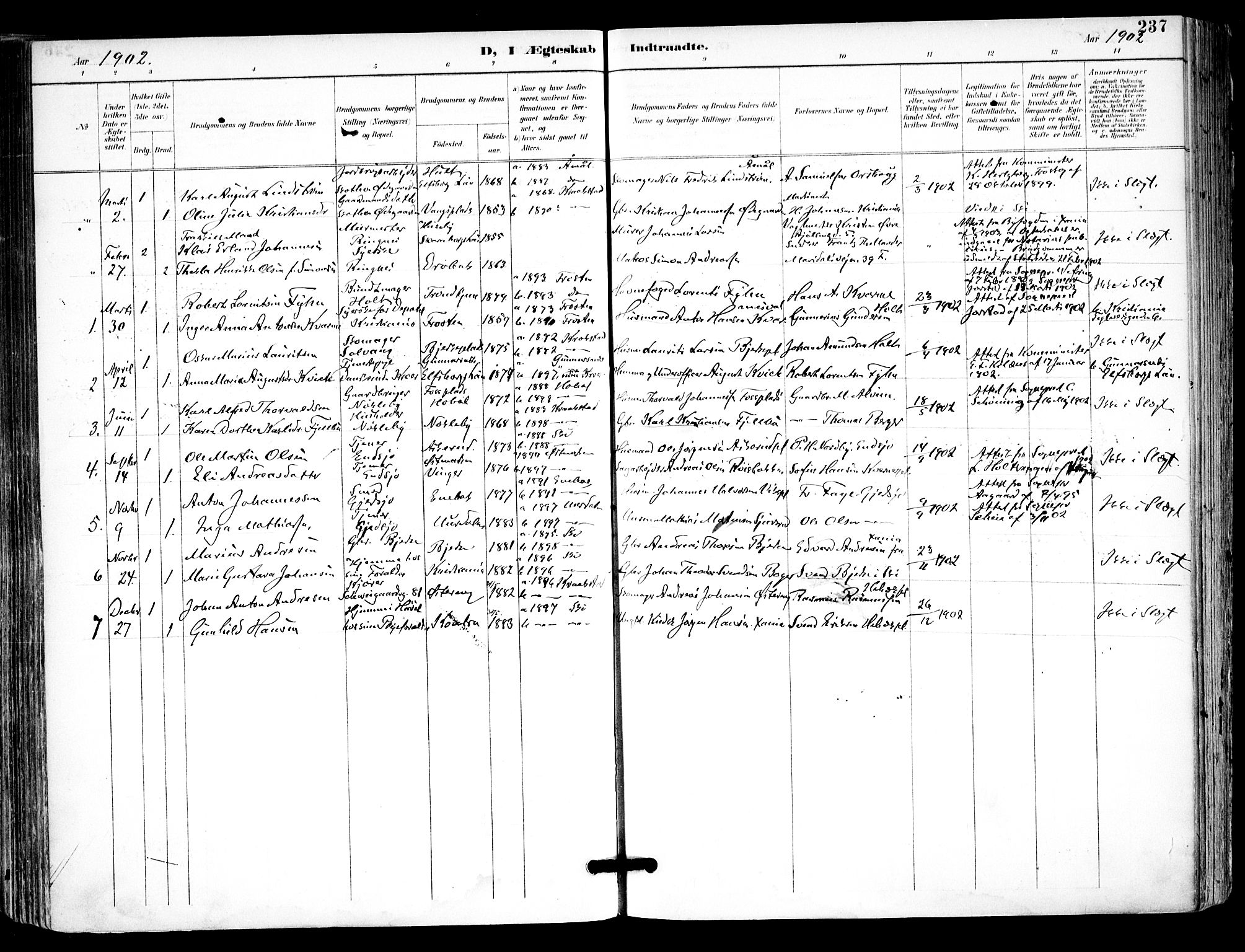 Kråkstad prestekontor Kirkebøker, SAO/A-10125a/F/Fa/L0010: Parish register (official) no. I 10, 1893-1931, p. 237