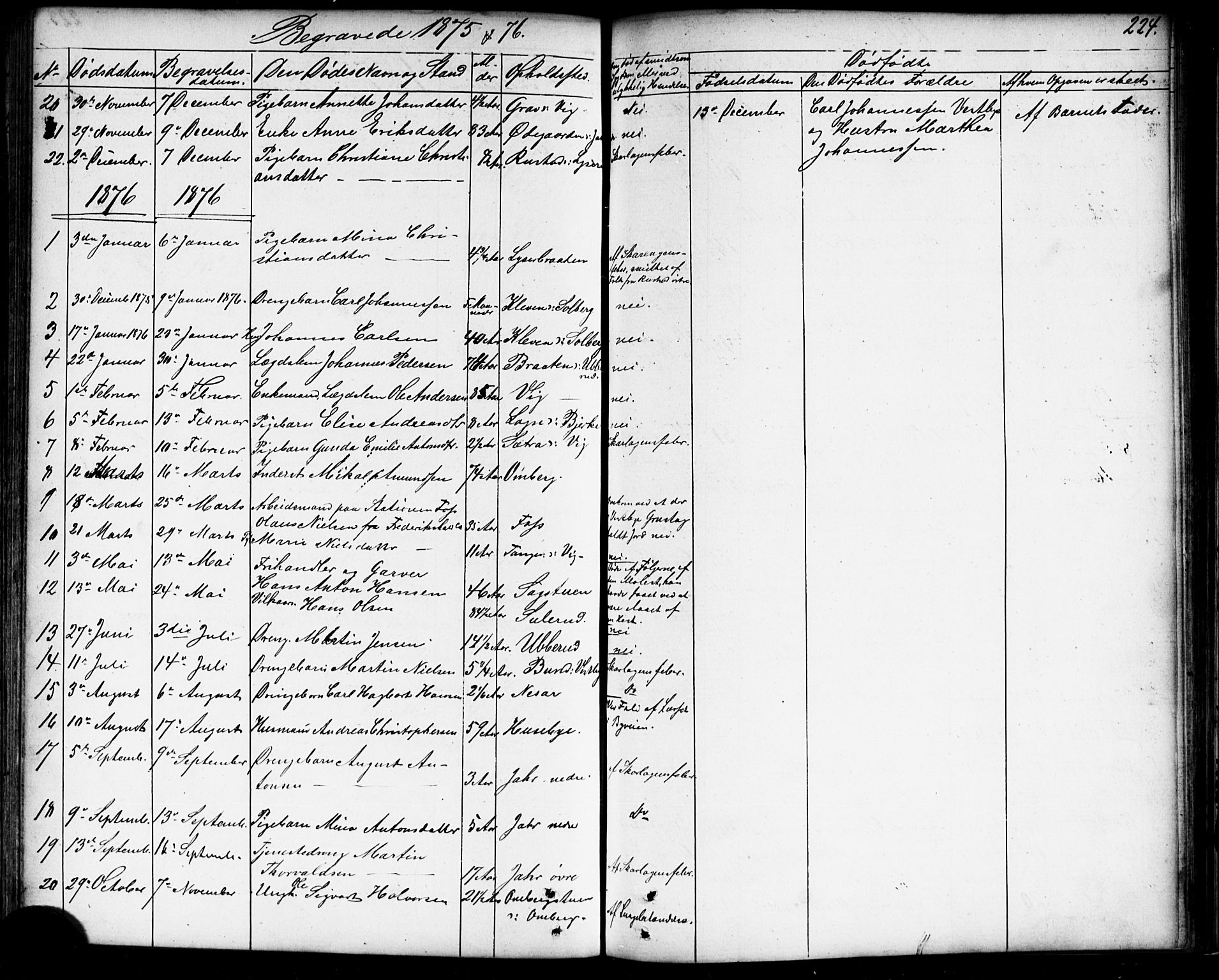 Enebakk prestekontor Kirkebøker, AV/SAO-A-10171c/G/Gb/L0001: Parish register (copy) no. II 1, 1859-1890, p. 224