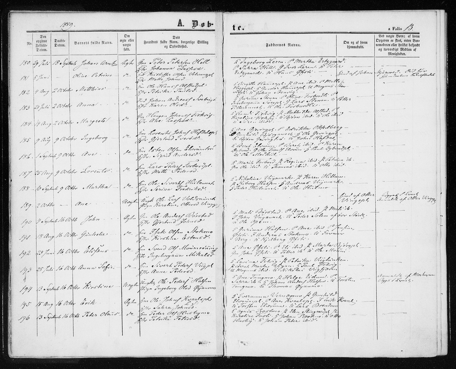 Ministerialprotokoller, klokkerbøker og fødselsregistre - Nord-Trøndelag, AV/SAT-A-1458/709/L0075: Parish register (official) no. 709A15, 1859-1870, p. 13