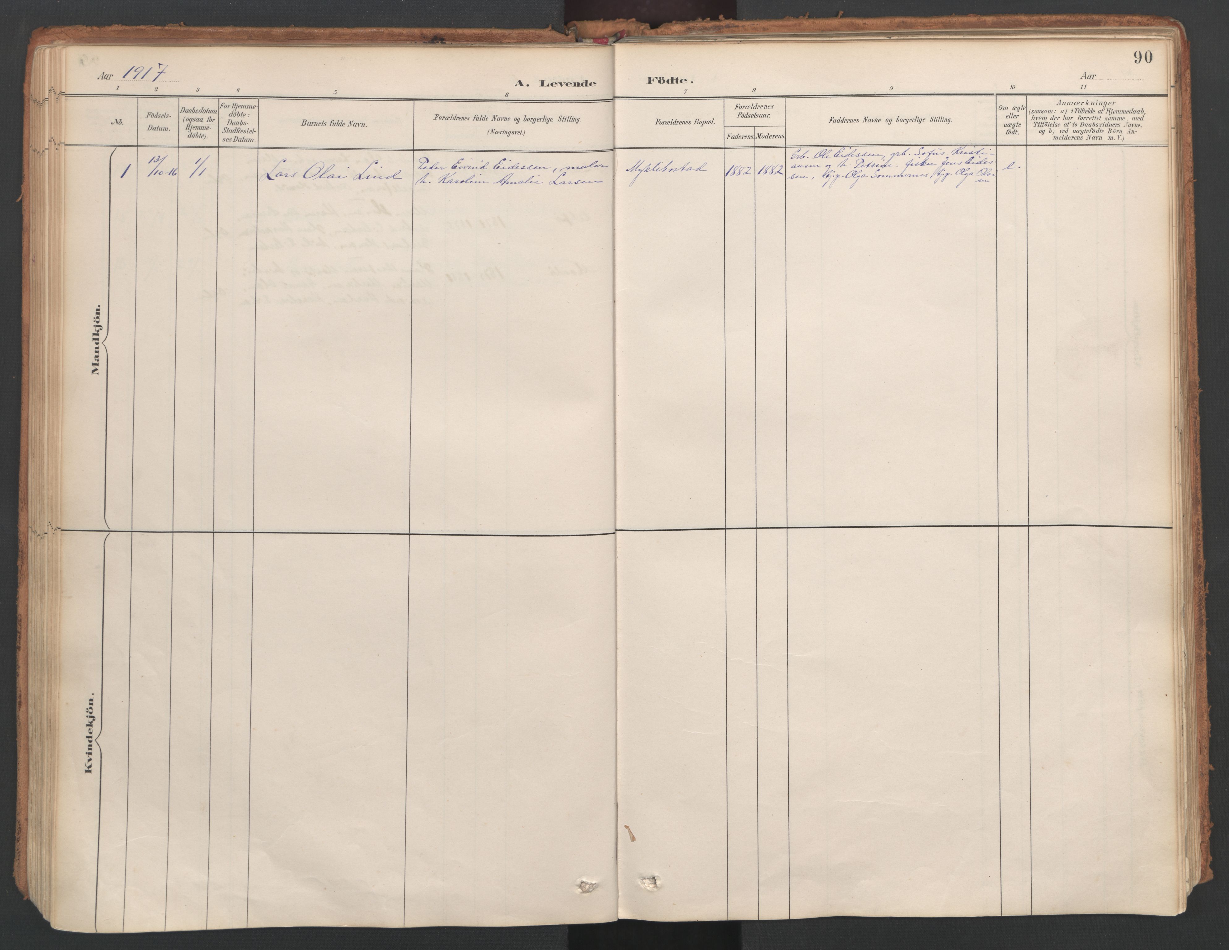 Ministerialprotokoller, klokkerbøker og fødselsregistre - Nordland, AV/SAT-A-1459/857/L0822: Parish register (official) no. 857A02, 1890-1917, p. 90