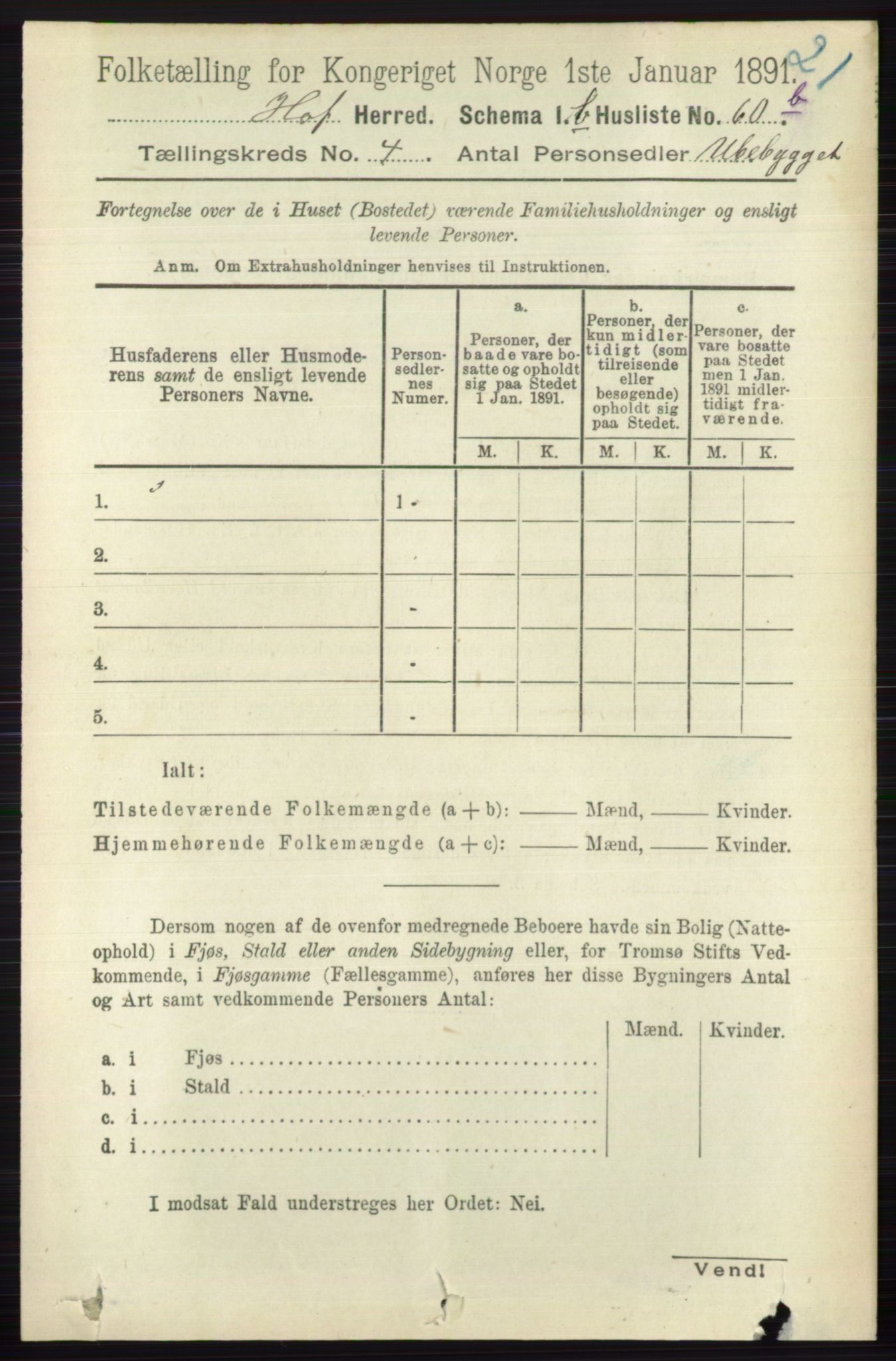 RA, 1891 census for 0714 Hof, 1891, p. 1127