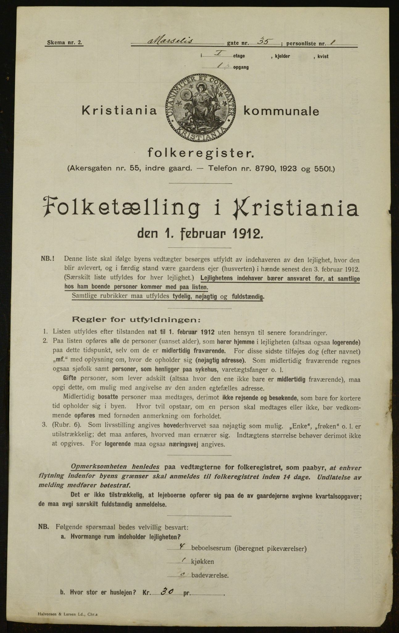 OBA, Municipal Census 1912 for Kristiania, 1912, p. 65082