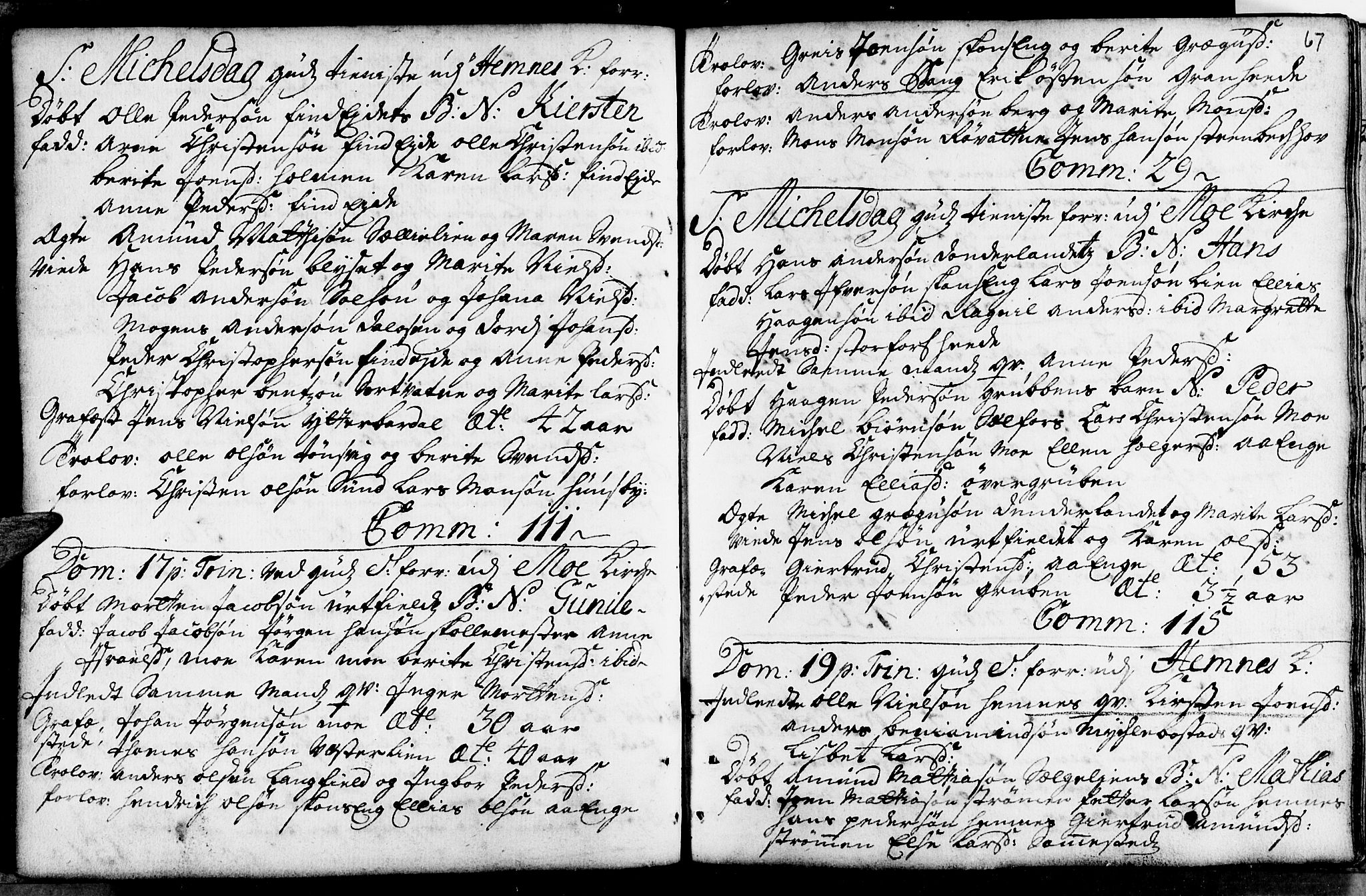 Ministerialprotokoller, klokkerbøker og fødselsregistre - Nordland, SAT/A-1459/825/L0346: Parish register (official) no. 825A02, 1729-1748, p. 67
