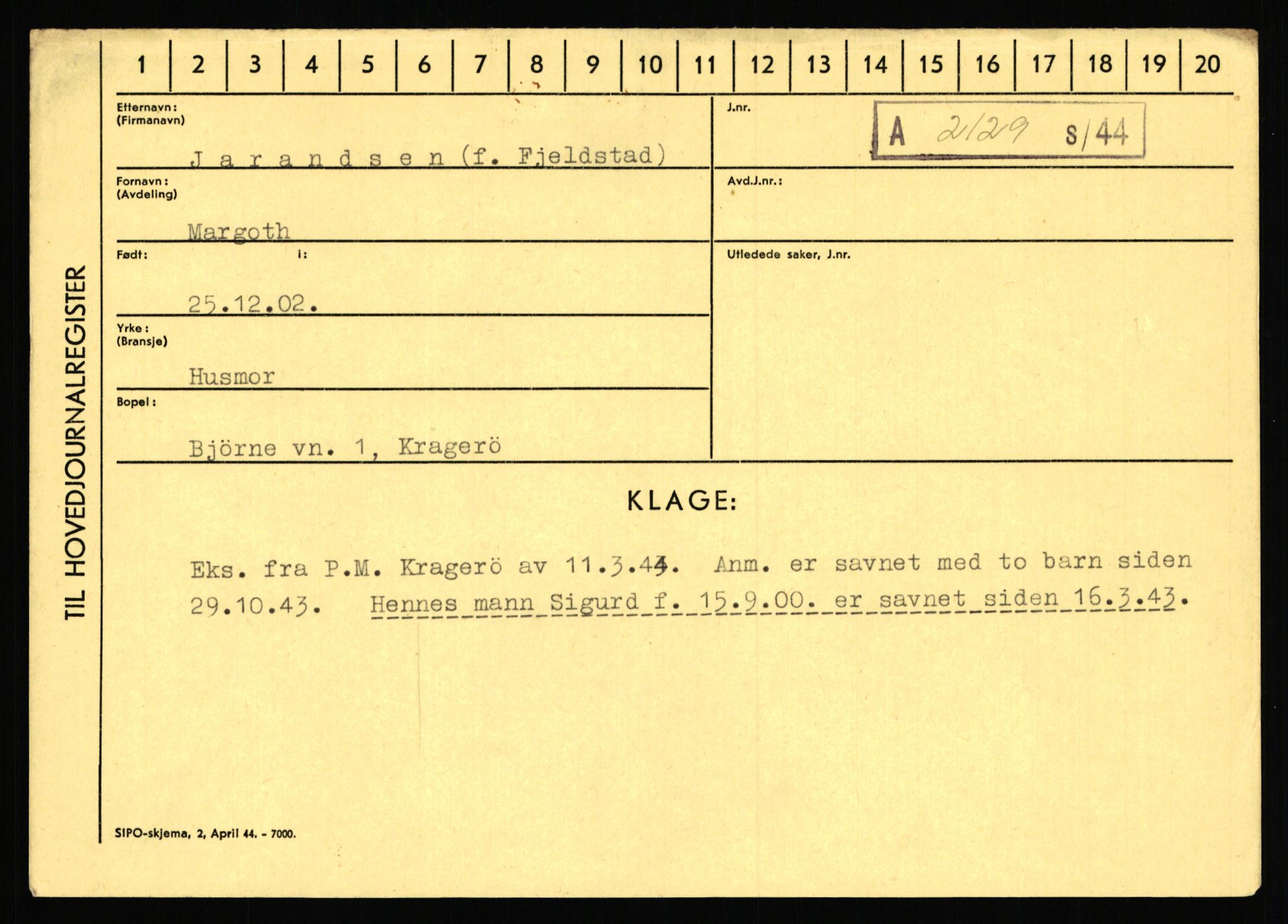 Statspolitiet - Hovedkontoret / Osloavdelingen, AV/RA-S-1329/C/Ca/L0007: Hol - Joelsen, 1943-1945, p. 3498