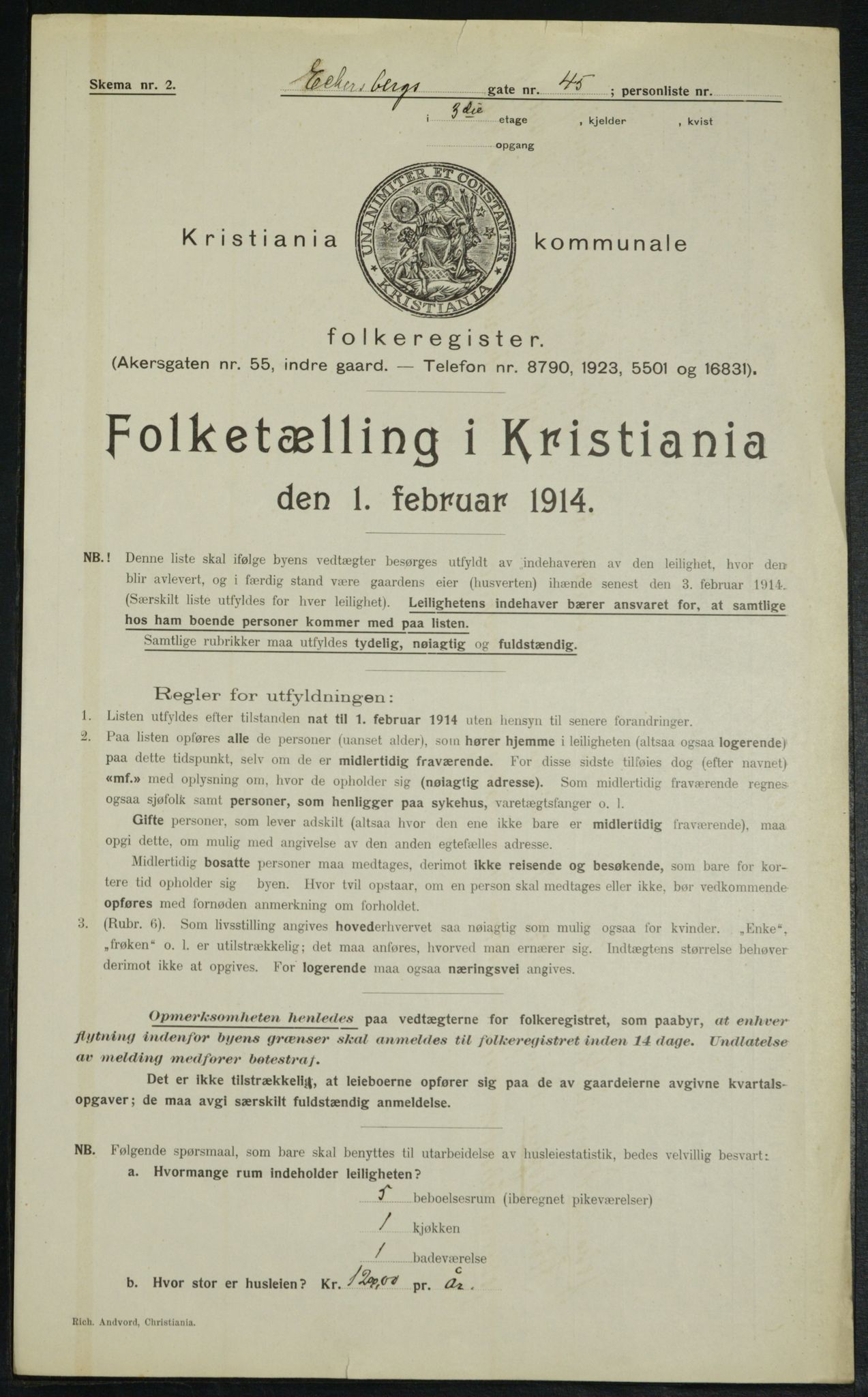 OBA, Municipal Census 1914 for Kristiania, 1914, p. 18861