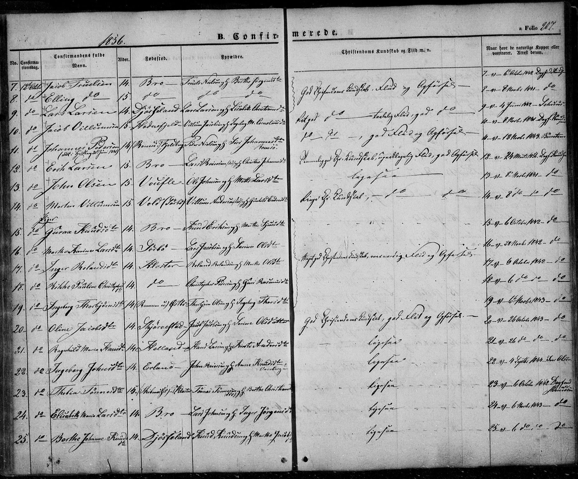 Rennesøy sokneprestkontor, SAST/A -101827/H/Ha/Haa/L0005: Parish register (official) no. A 5, 1838-1859, p. 207