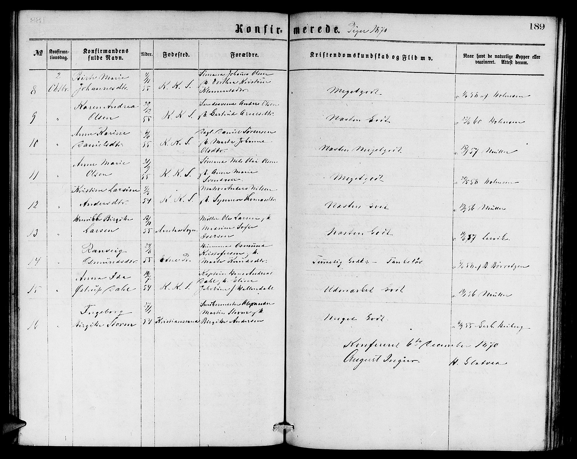 Sandviken Sokneprestembete, AV/SAB-A-77601/H/Hb: Parish register (copy) no. A 1, 1867-1879, p. 189